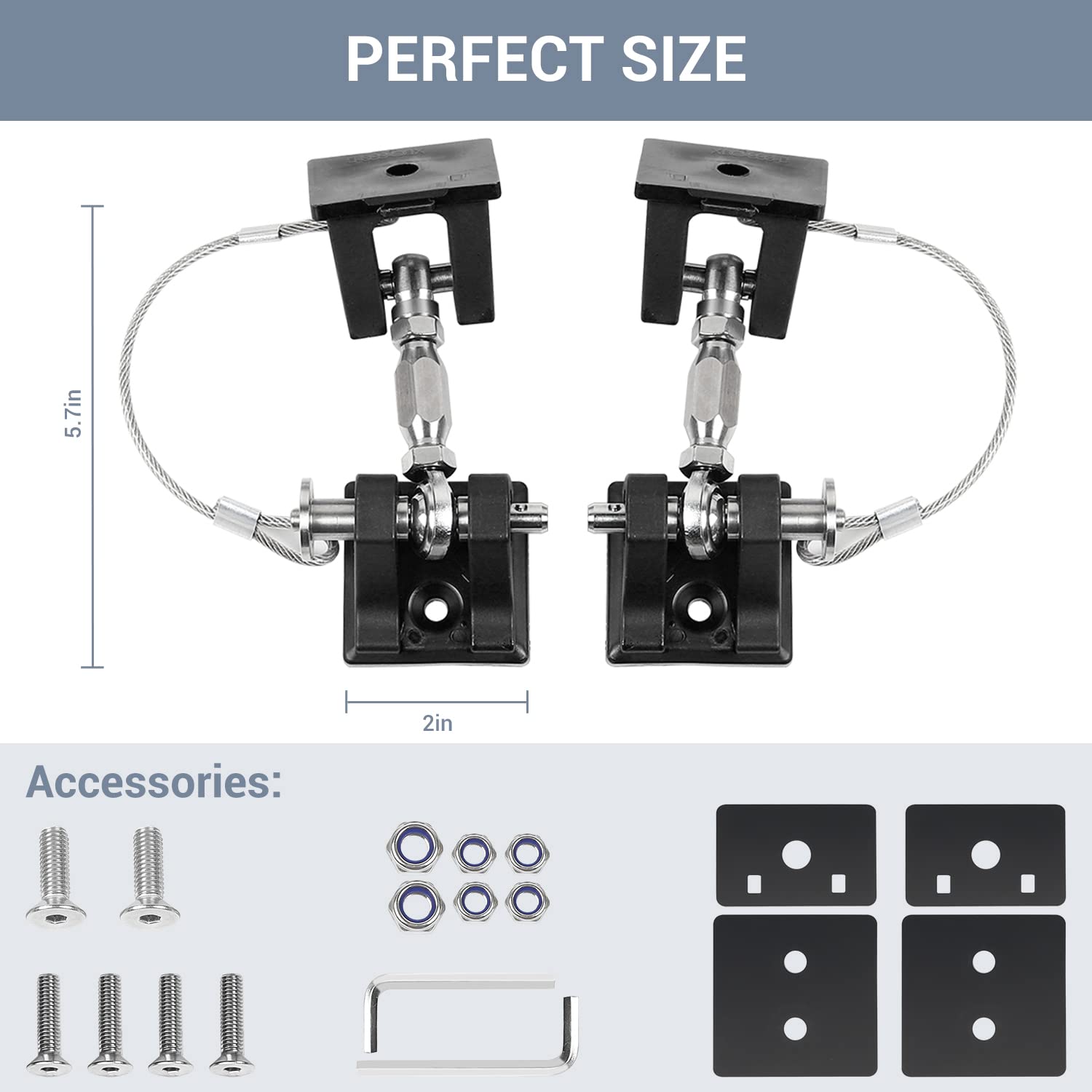 CheroCar Stainless Steel Hood Latch Catch Kit for 2008-2021 Jeep Wrangler JL & 2020-2021 Jeep Gladiator JT - Durable Black Replacement Part for Off-Road Adventures & Daily Driving