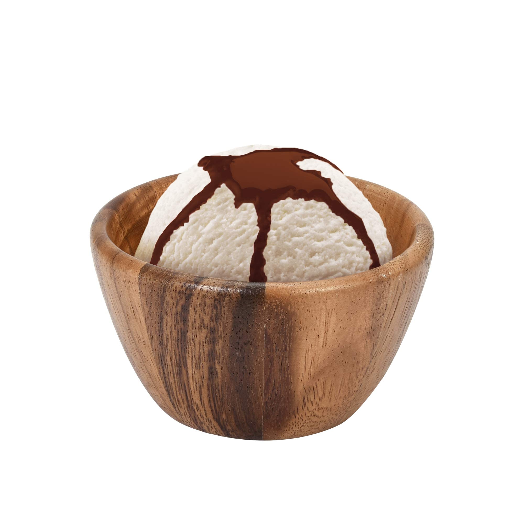 AeraVida 4-inch Mini Hand Carved Wooden Bowl Set - Natural Rain Tree Wood Kitchen Decor | Handmade Serving Bowls for Salad, Nuts, Snacks & Home Decor