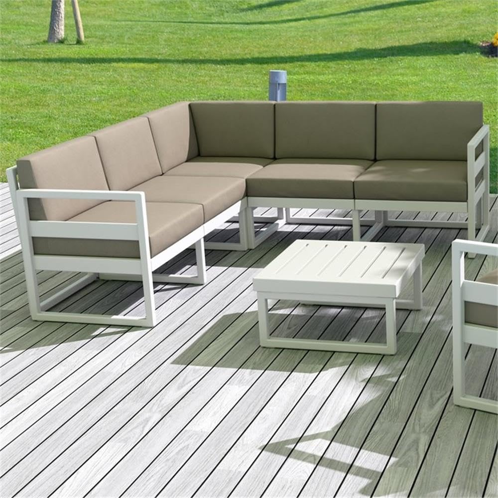 Modern White Mykonos Square Coffee Table - Stylish Living Room Centerpiece for Home Decor & Small Spaces