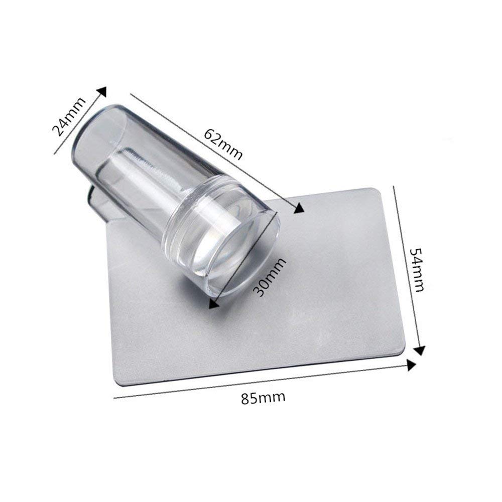 Soft Silicone Jelly Nail Stamper & Scraper Kit - Professional Nail Art Tool for Stamping Polish & Manicure - Includes Acrylic Scrapers for French Nail Designs - Perfect for DIY Nail Art at Home or Salon Use (1 Piece)