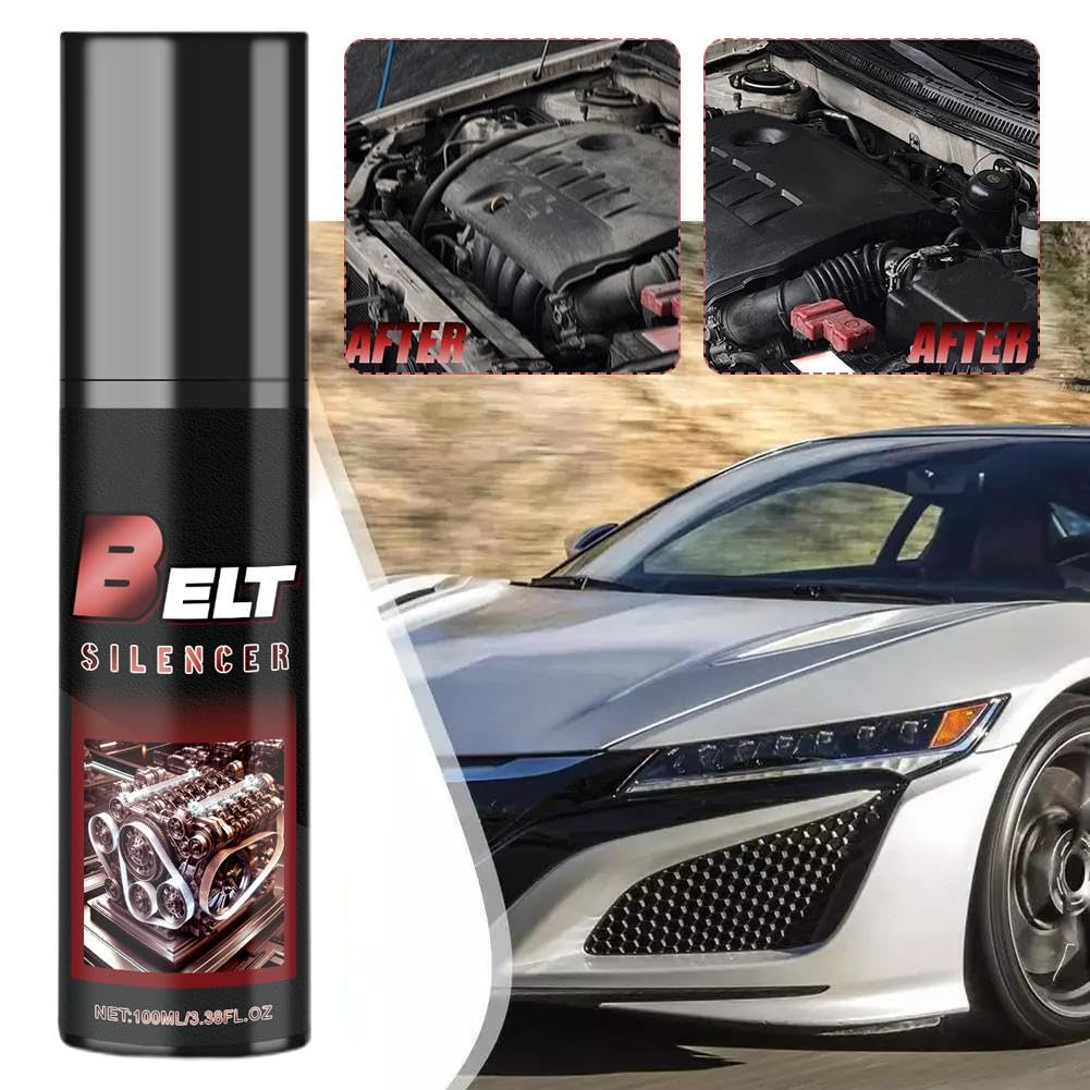 Belt Dressing Spray for Automotive - 100ml Engine Belt Lubricant & Noise Silencer | Reduce Squeaking & Protect Car Belts | Ideal for Daily Driving, Long Trips & Vehicle Maintenance