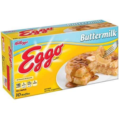 Eggo Buttermilk Waffles - 12.3oz (8 Count) | Frozen Breakfast Food for Quick & Easy Morning Meals, Kids Snacks & Family Breakfasts