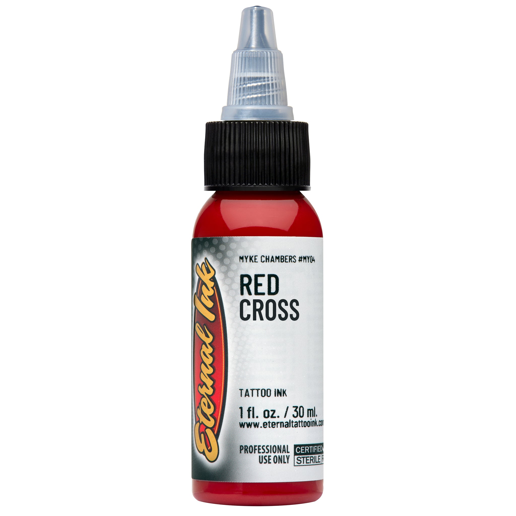 Eternal Myke Chambers Red Cross Tattoo Ink 1oz - Professional Tattoo Artist Supplies for Permanent Body Art