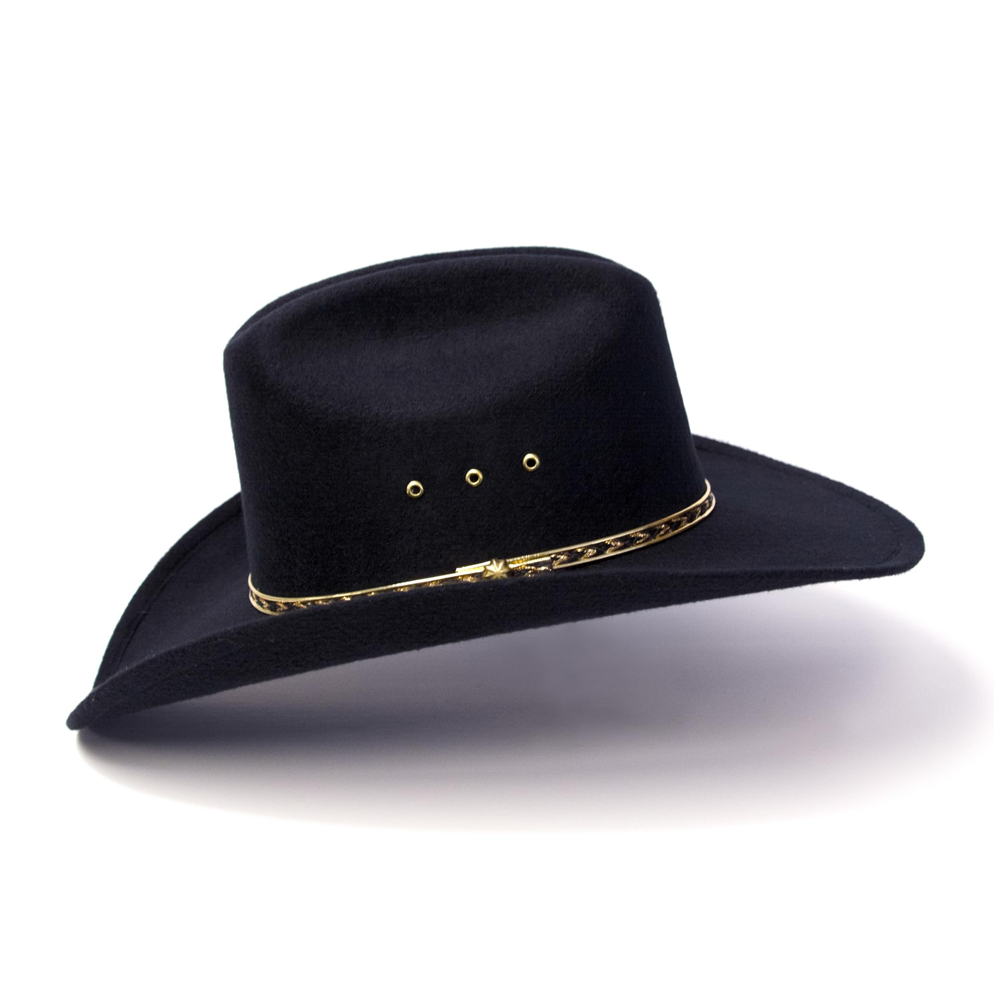 Western Express Felt Finish Cowboy Hat - Cattleman Style with Gold Hat Band for Men & Women | Western Rodeo, Country Music Festival & Outdoor Ranch Wear