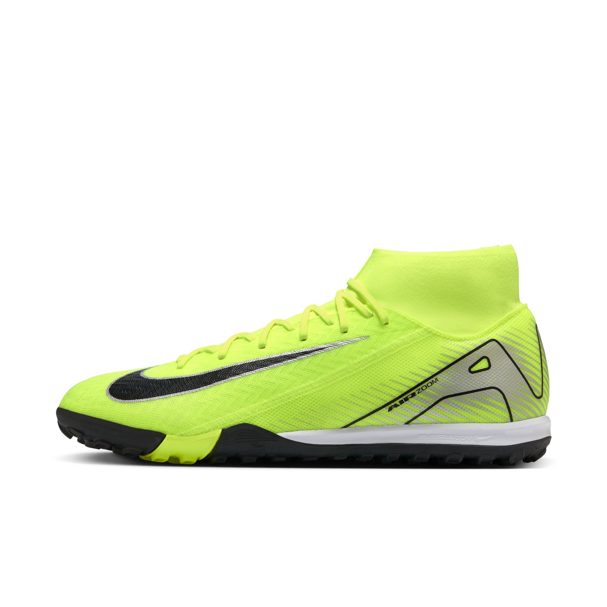 Nike Mercurial Superfly 10 Academy TF Turf Soccer Shoes for Men - Volt/Black Colorway - Perfect for Artificial Grass & Indoor Soccer Training