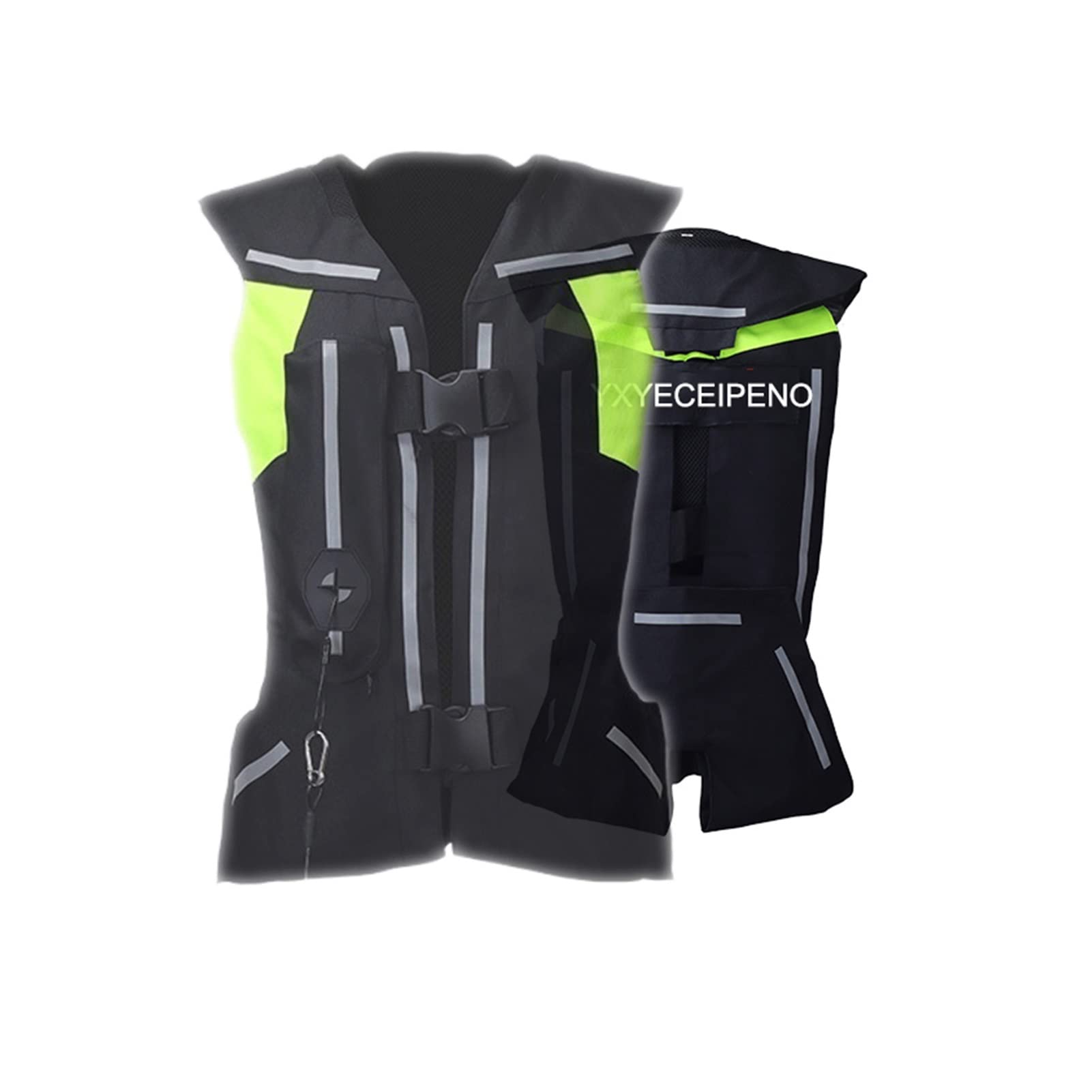 Motorcycle Airbag Vest - Reflective Inflatable Safety Jacket for Men & Women - All-Season Riding Protection - Equestrian Gear - Black 3XL - Perfect for Motorcycle Tours, Urban Commuting & Horseback Riding
