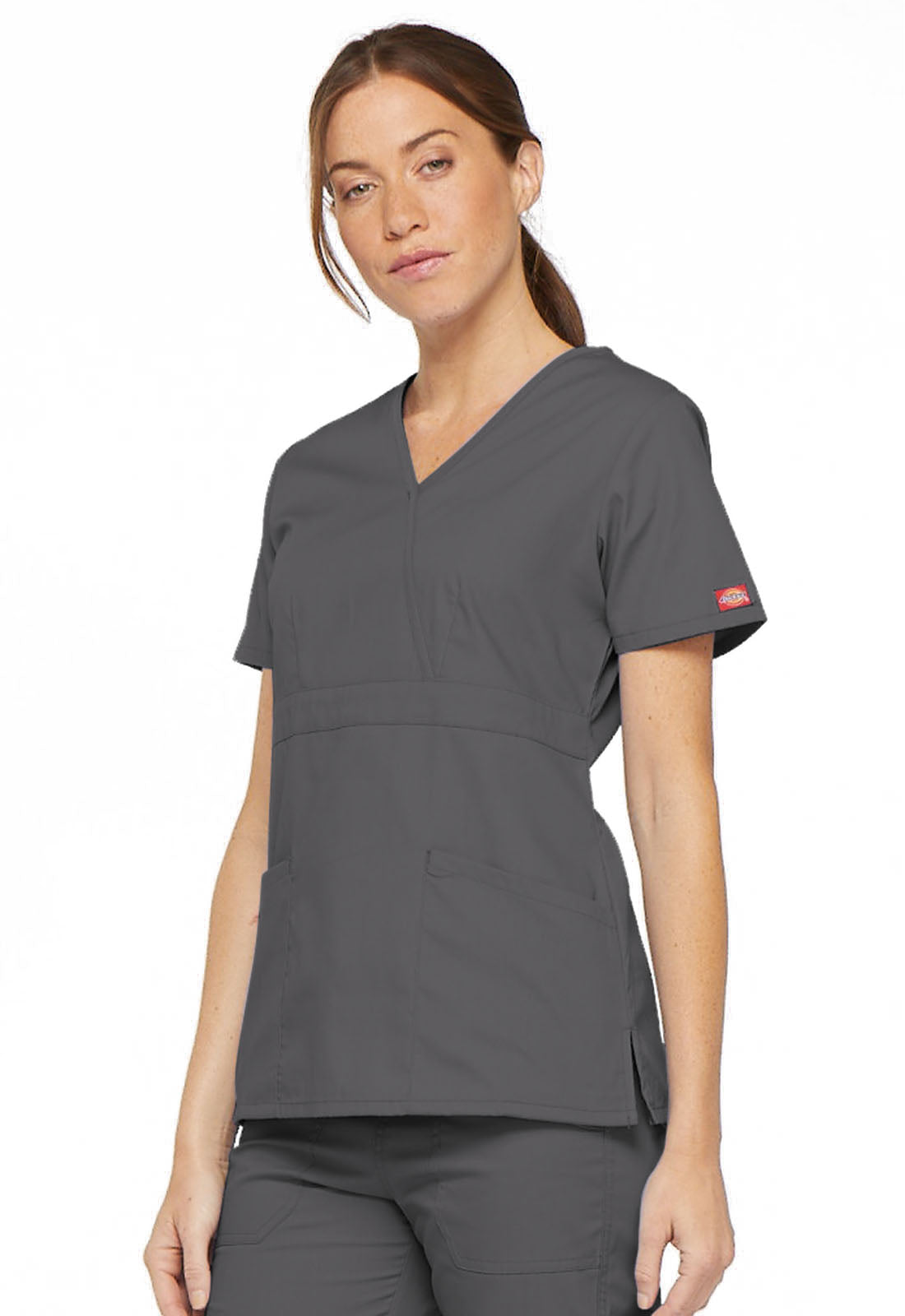 Women's 3 Pocket Mock Wrap Scrub Top - Comfortable Medical Uniform for Nurses & Healthcare Professionals (Sizes 2XL & 3XL) - Perfect for Hospitals, Clinics & Long Shifts