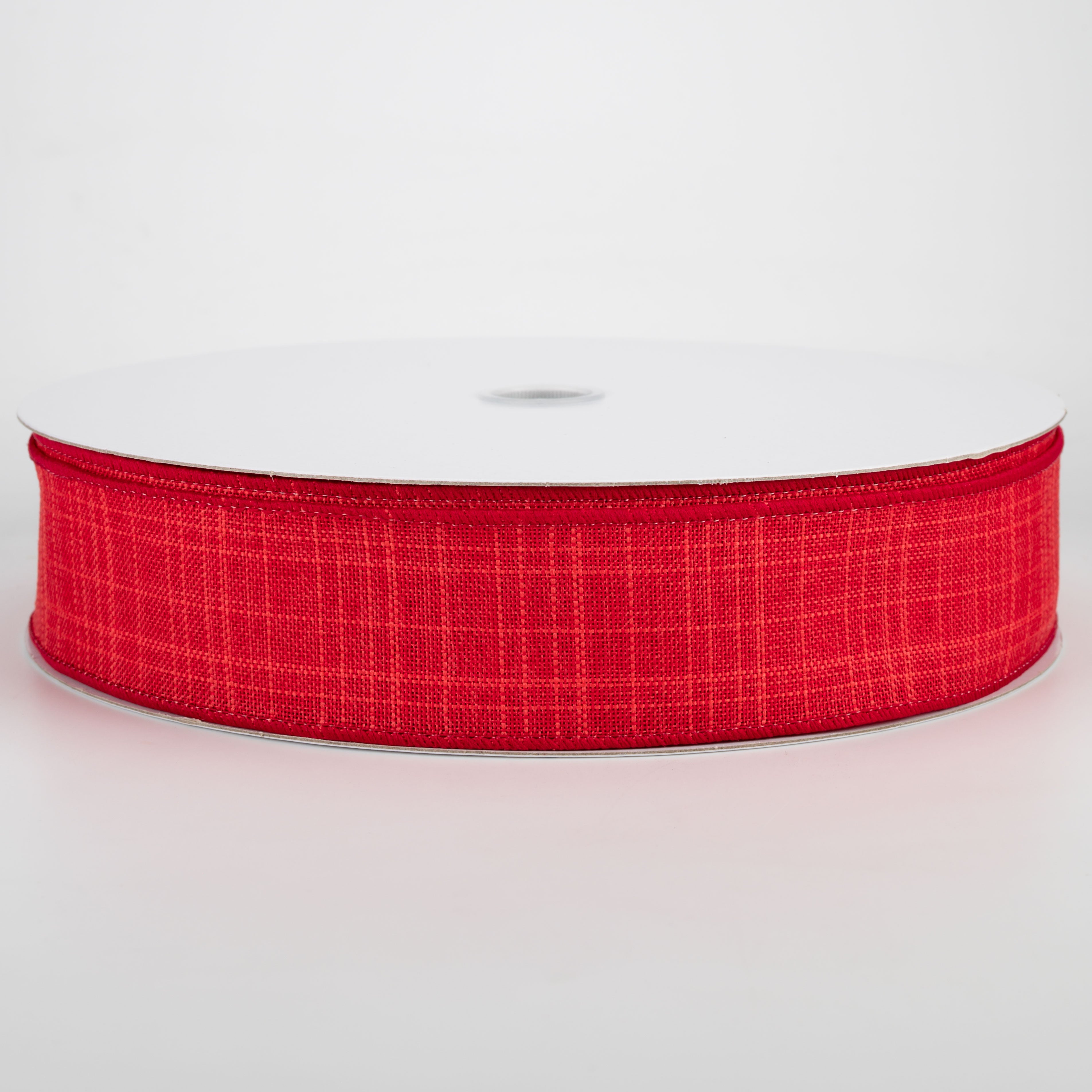 1.5 Inch Estelle Textured Linen Ribbon - Red (50 Yards) for DIY Crafts, Gift Wrapping, Wedding Decorations & Scrapbooking