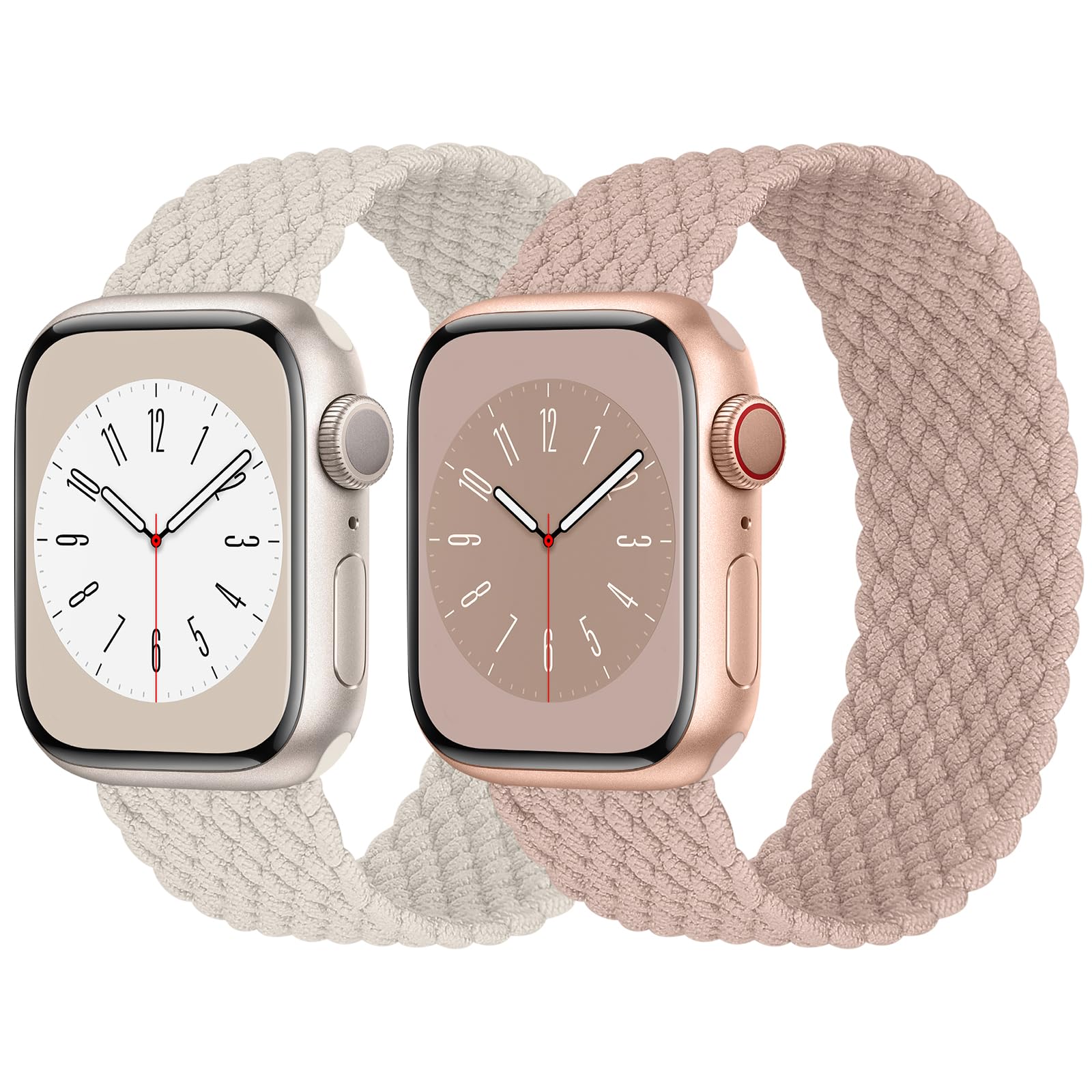 Stretchy Braided Solo Loop Compatible with Apple Watch 38mm 40mm 41mm 42mm 44mm 45mm 49mm - Sport Elastic Nylon Strap for iWatch Series 8/7/6/5/4/3/2/1/SE/Ultra - Comfortable Adjustable Band for Women & Men - Perfect for Workouts, Running & Everyday Wear