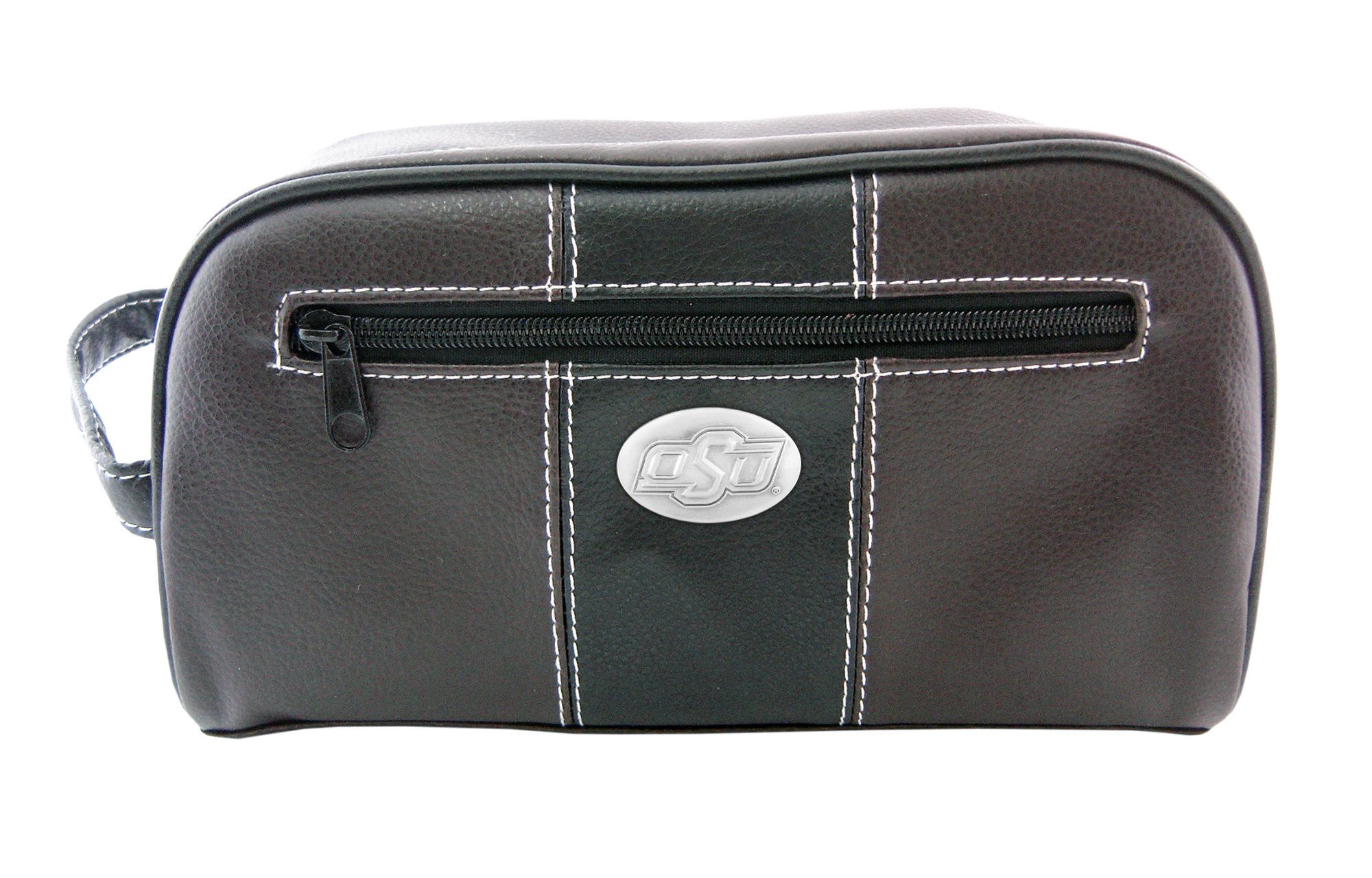 Oklahoma State Cowboys Zep-Pro Toiletry Bag with Concho Design - Brown Leather Travel Cosmetic Case for Men | NCAA Fan Gear, Perfect for Gameday, Travel & Gym Essentials