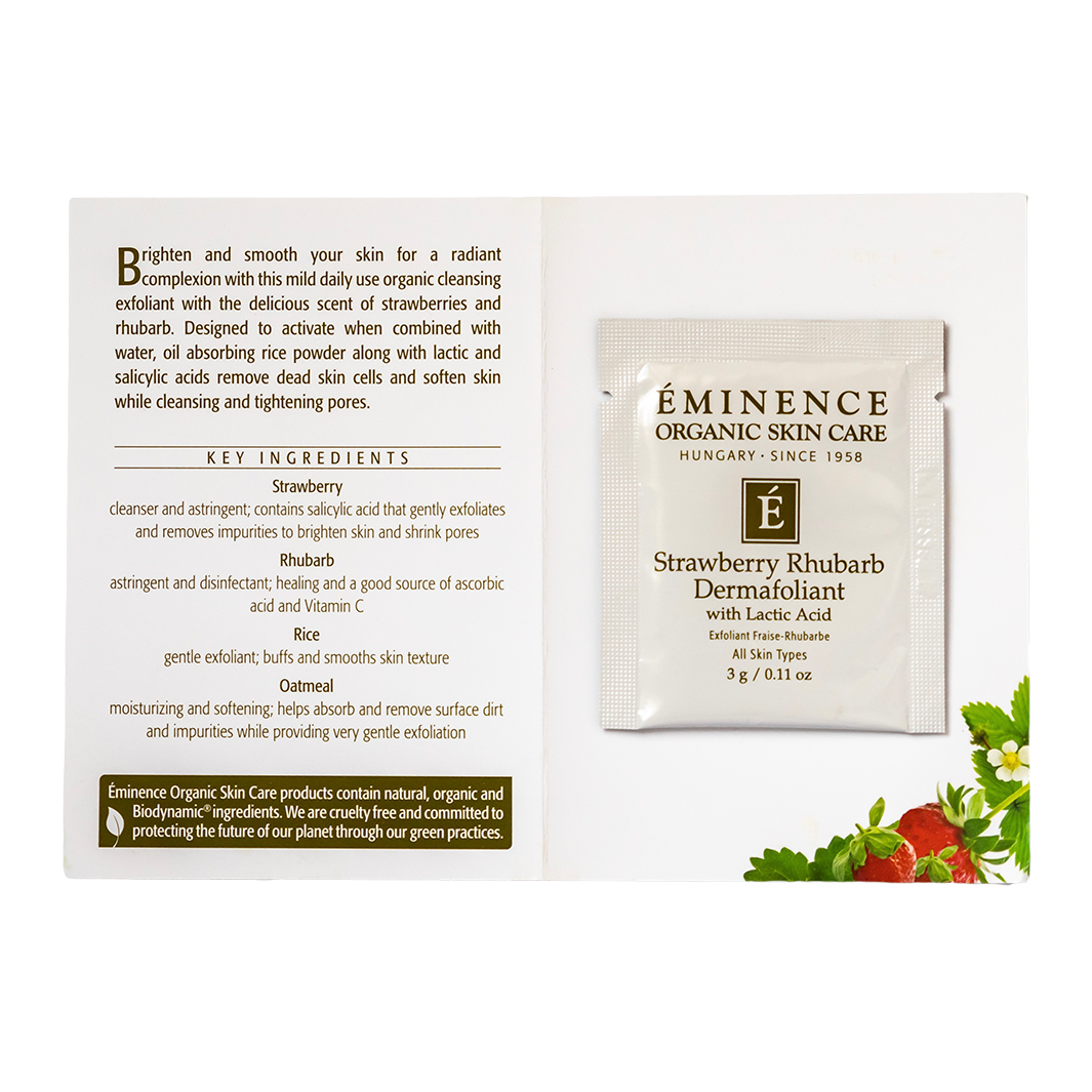 Eminence Organics Strawberry Rhubarb Dermafoliant - Exfoliating Facial Scrub for Glowing Skin | Natural Skincare for Dry & Sensitive Skin | Perfect for Daily Use & Spa Treatments