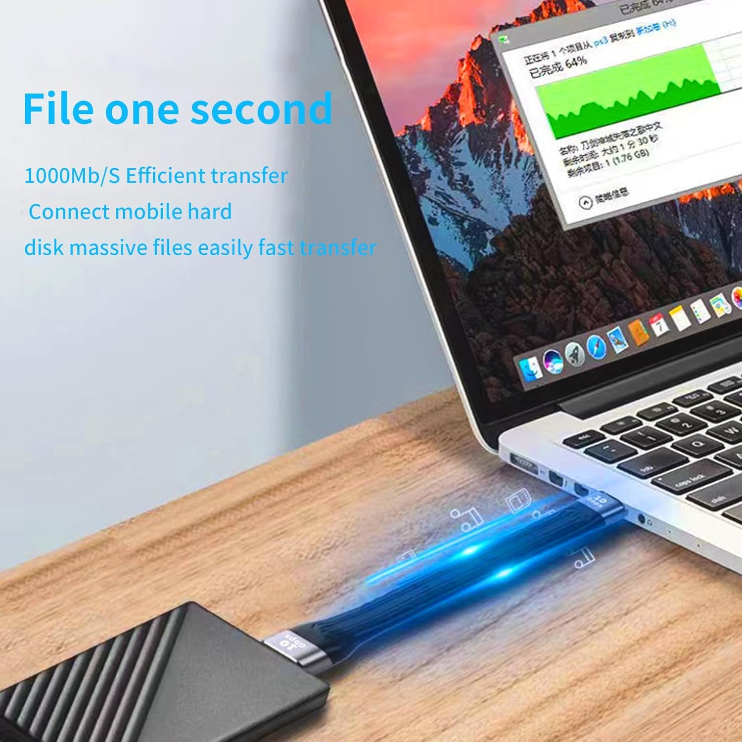USB C to USB Adapter 10Gbps - USB C Female to USB 3.0 Male OTG Bidirectional Converter - Flexible Flat Short Cable for PC, Laptop, TV, Phone Charging & Data Transfer - Compatible with MacBook, iPad, Samsung Galaxy