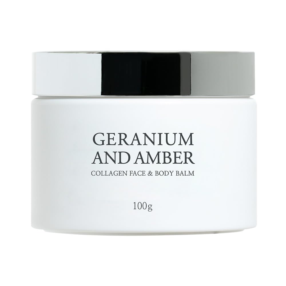 Geranium & Amber Collagen Face and Body Cream - Anti-Aging Moisturizer for Dry Skin | Day & Night Hydration | Organic Skincare for Women & Men