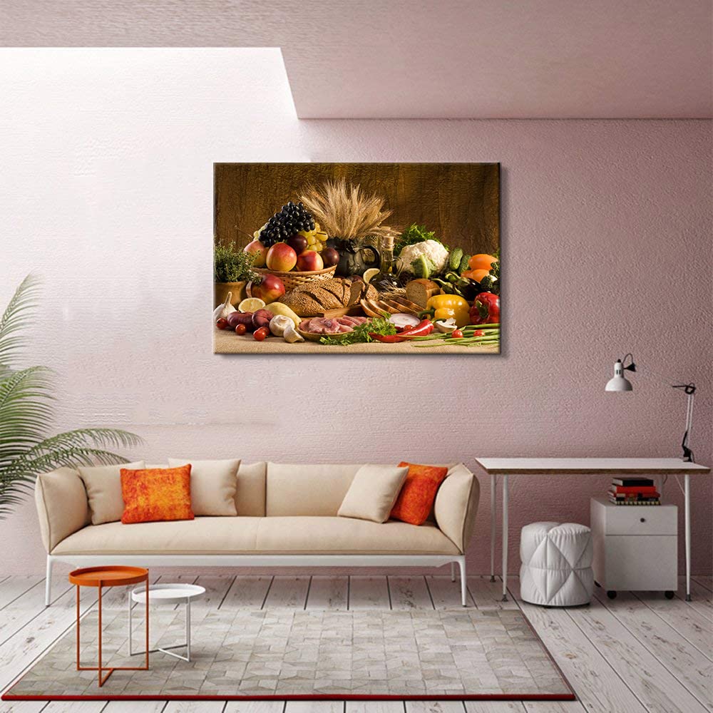 Fruit Canvas Wall Art - Kitchen & Dining Room Decor - 28''H x 40''W Modern Food Themed Painting - Perfect for Home Kitchen Wall Decor, Restaurant Decor, and Gift Ideas