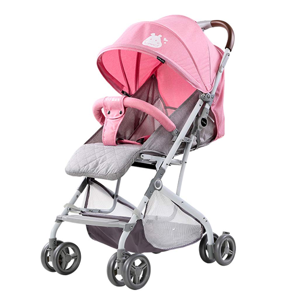 **Lightweight 4-Wheel Baby Stroller - One-Hand Foldable, Portable Travel Stroller with Breathable Soft Linen Fabric, Large Storage Basket & Shock-Absorbing Wheels for 0-3 Year Olds - Perfect for Shopping, Travel & Daily Walks**