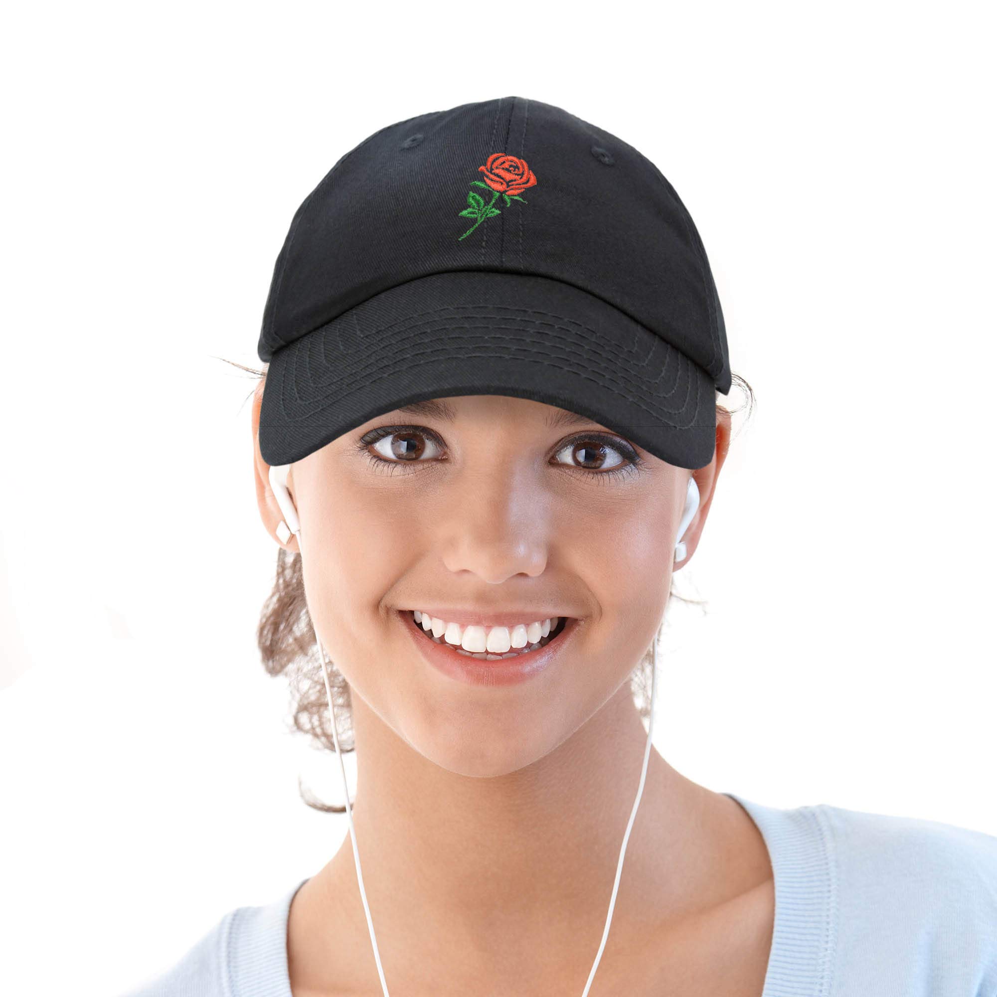 Premium Embroidered Red Rose Baseball Cap for Women - Stylish Fashion Hat for Outdoor Activities, Sports & Casual Wear