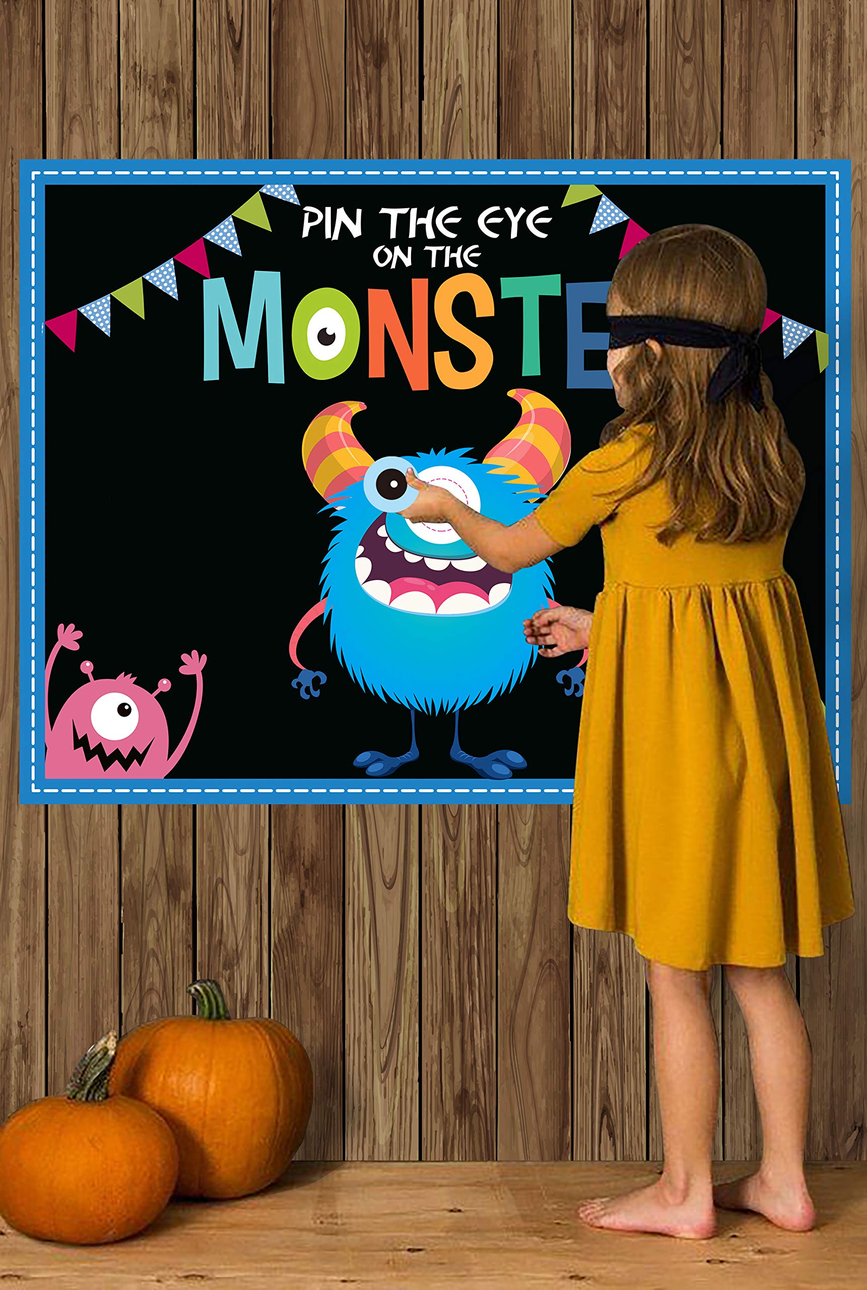 Halloween Party Games for Kids - Pin The Eye on The Monster Game Set, Fun Halloween Activities & Crafts for Boys & Girls - Perfect for Birthday Parties, Carnival Games & Indoor Monster-Themed Events