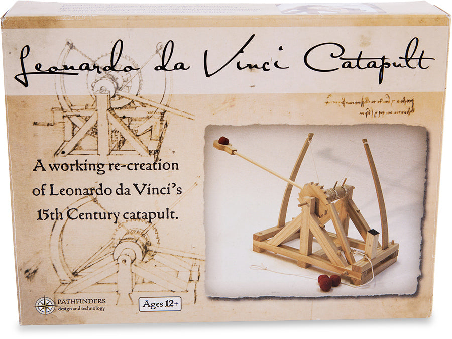 Leonardo da Vinci Catapult Wooden Kit - 42x42cm DIY Science Construction Model for Kids & Adults - Educational STEM Toy for Physics Learning, School Projects & Medieval History Enthusiasts