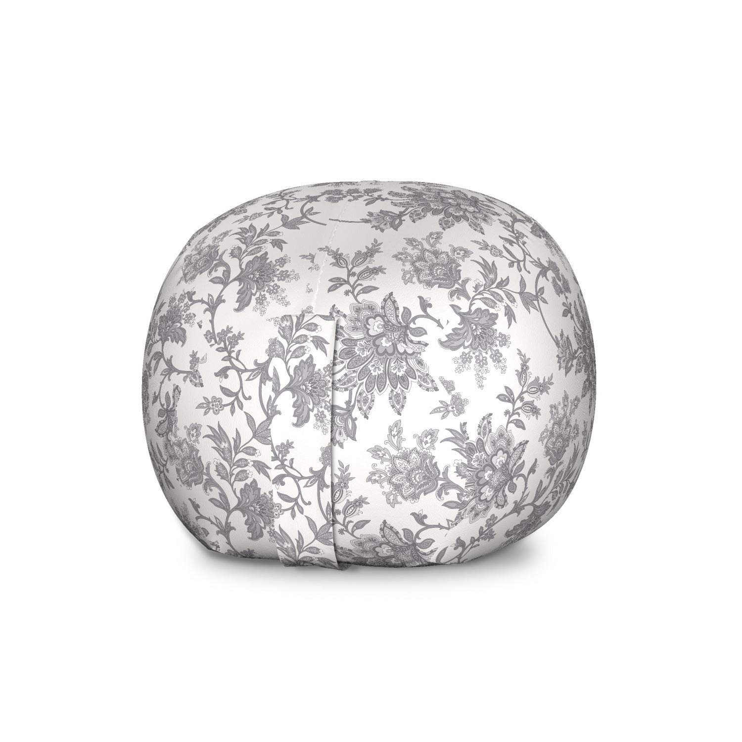 Ambesonne Floral Storage Toy Bag Chair - Large Washable Stuffed Animal Organizer with Monochrome Petals Nature Art Print | Perfect for Kids' Room, Nursery, Playroom & Pet Toy Storage (Dimgray)