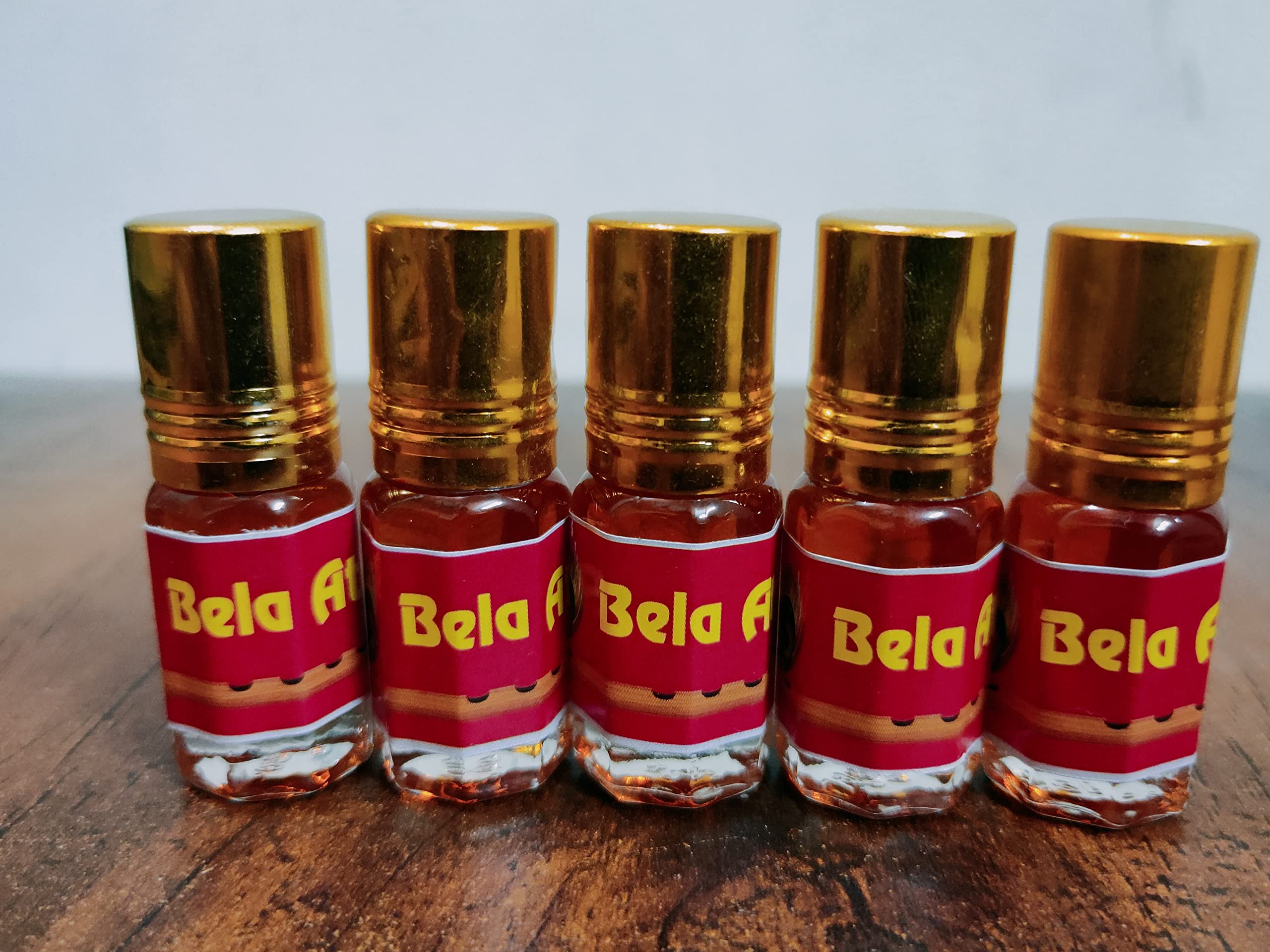 Kah Attar Bela Attar Long Lasting Perfume Oil Set - 5 Bottles x 3ml (3ml Each) for Men & Women | Premium Arabian Fragrance | Gift Idea for Birthday, Anniversary & Special Occasions | Perfect for Daily Wear, Evening Events & Romantic Dates