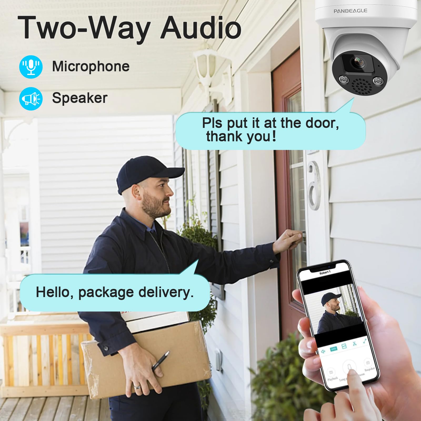 8MP PoE IP Security Camera, 4K Outdoor Turret Surveillance Camera with 2.8mm Lens - Compatible with Hikvision, Two-Way Audio, Human/Vehicle Detection, EXIR 2.0 Night Vision up to 98ft, IP67 Waterproof, MicroSD Slot (Supports 512GB) - Ideal for Home Security, Business Monitoring, and Property Protection