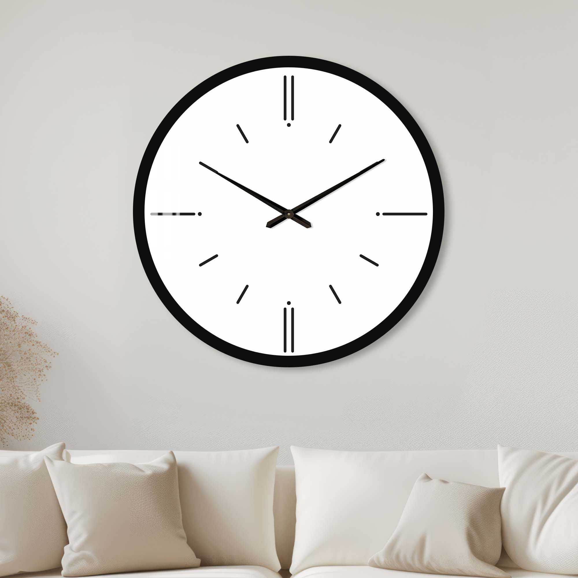 Minimalist White Glass Wall Clock - Modern Home & Office Decor - Perfect for Living Room, Bedroom, and Kitchen