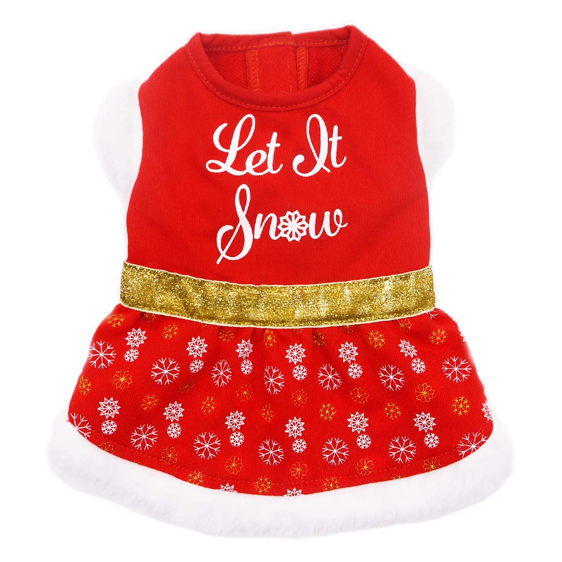 KYEESE Red Sparkling Dog Dress for Small Dogs - Festive Holiday Pet Costume with Shiny Decorations | Perfect for Christmas, New Year & Party Celebrations