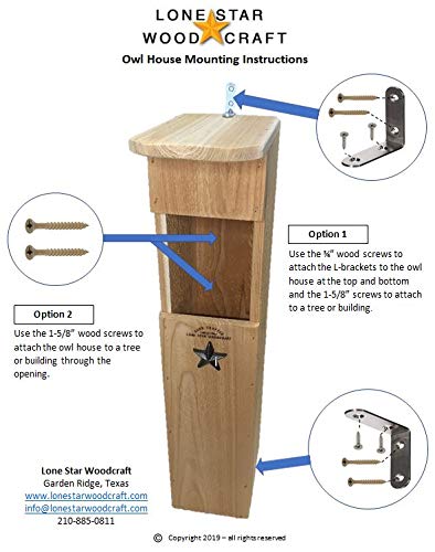 Screech Owl House - Handcrafted Wooden Nesting Box for Backyard Birdwatching | Perfect for Garden, Patio & Wildlife Conservation