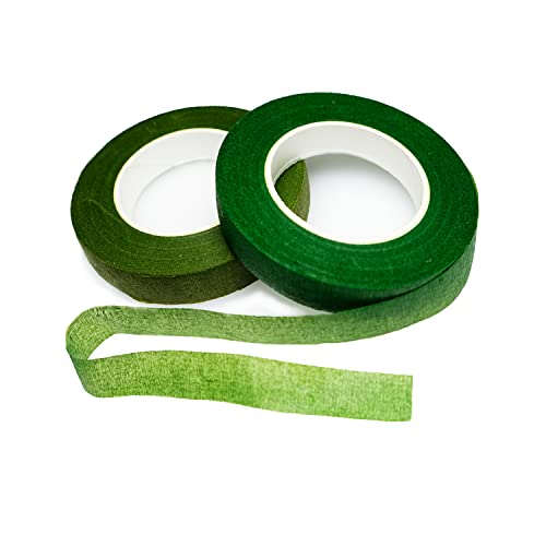 BEADNOVA Floral Tape 1/2 Inch - Dark Green & Moss Green Flower Stem Wrap (60 Yards Total) for Bouquets, Floral Arrangements, DIY Crafts, Wedding Decorations and Gift Wrapping