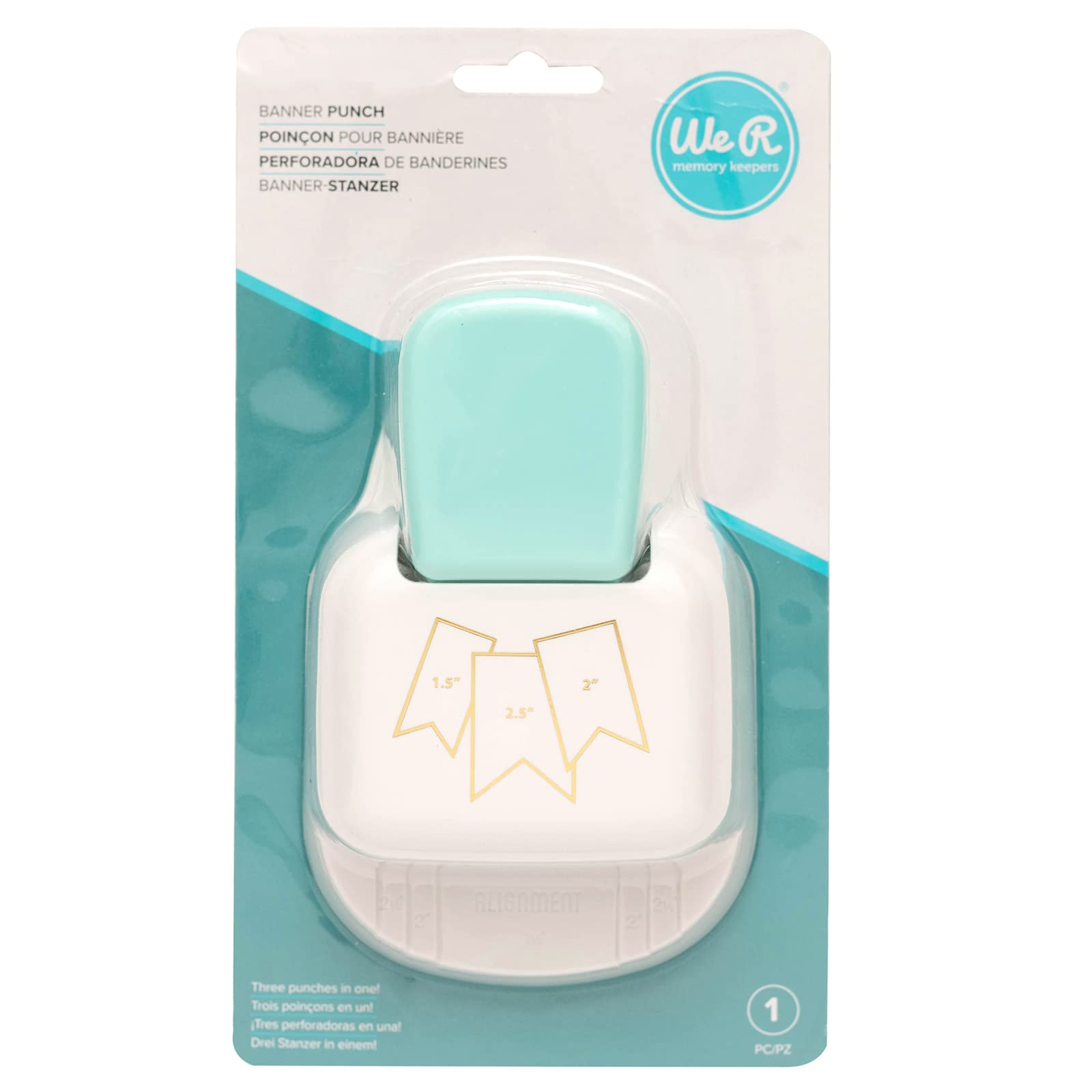 We R Memory Keepers Banner Shape Paper Punch - Craft Supplies for Scrapbooking, DIY Projects, and Kids' Art - Perfect for Card Making, Home Decor, and School Activities