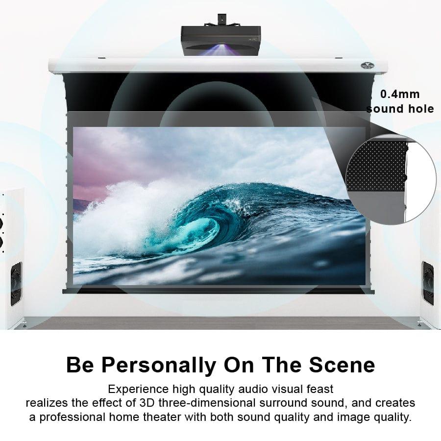 VIVIDSTORM PRO PA Slimline Motorized Tension UST ALR Projector Screen - 4K Ultra HD Home Theater Screen for Movies, Gaming & Presentations
