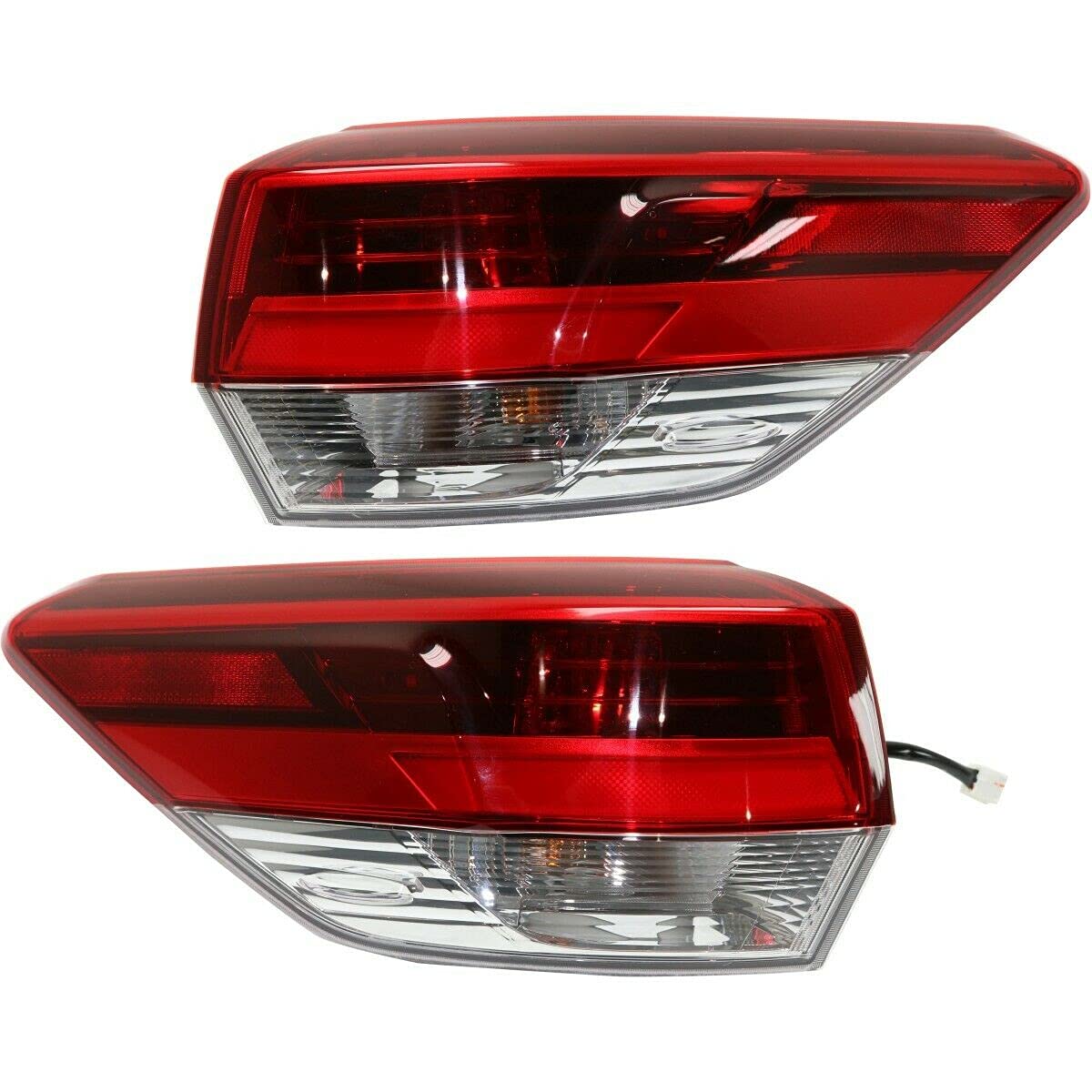 Highlander Replacement Tail Lights Pair - Left & Right Side Lamps for Driver & Passenger - Durable Aftermarket Auto Parts for Night Driving Safety & Vehicle Customization