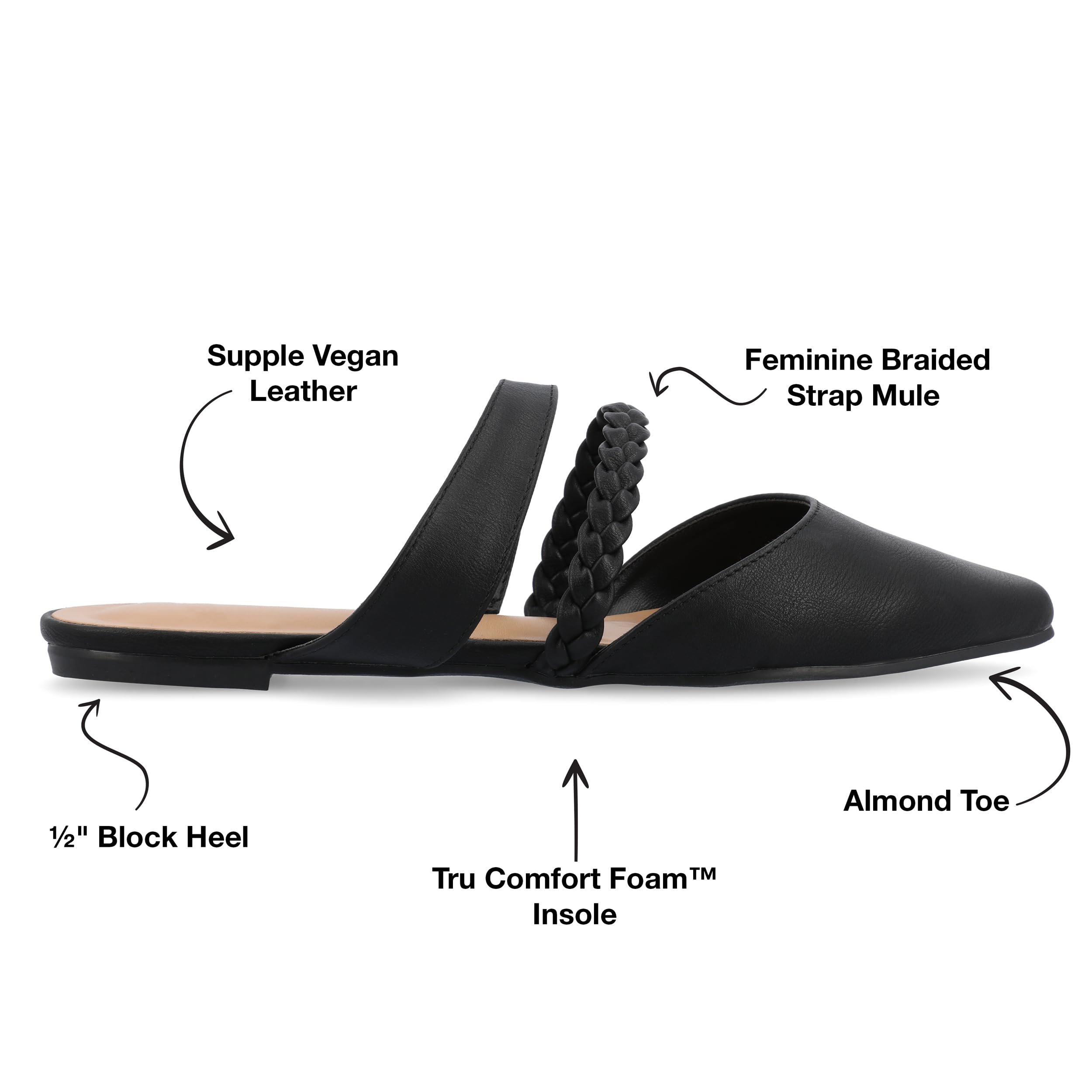 Journee Collection Women's Flats - Comfortable Ballet Shoes for Work & Casual Wear | Slip-On Loafers for Office, Travel & Everyday Use