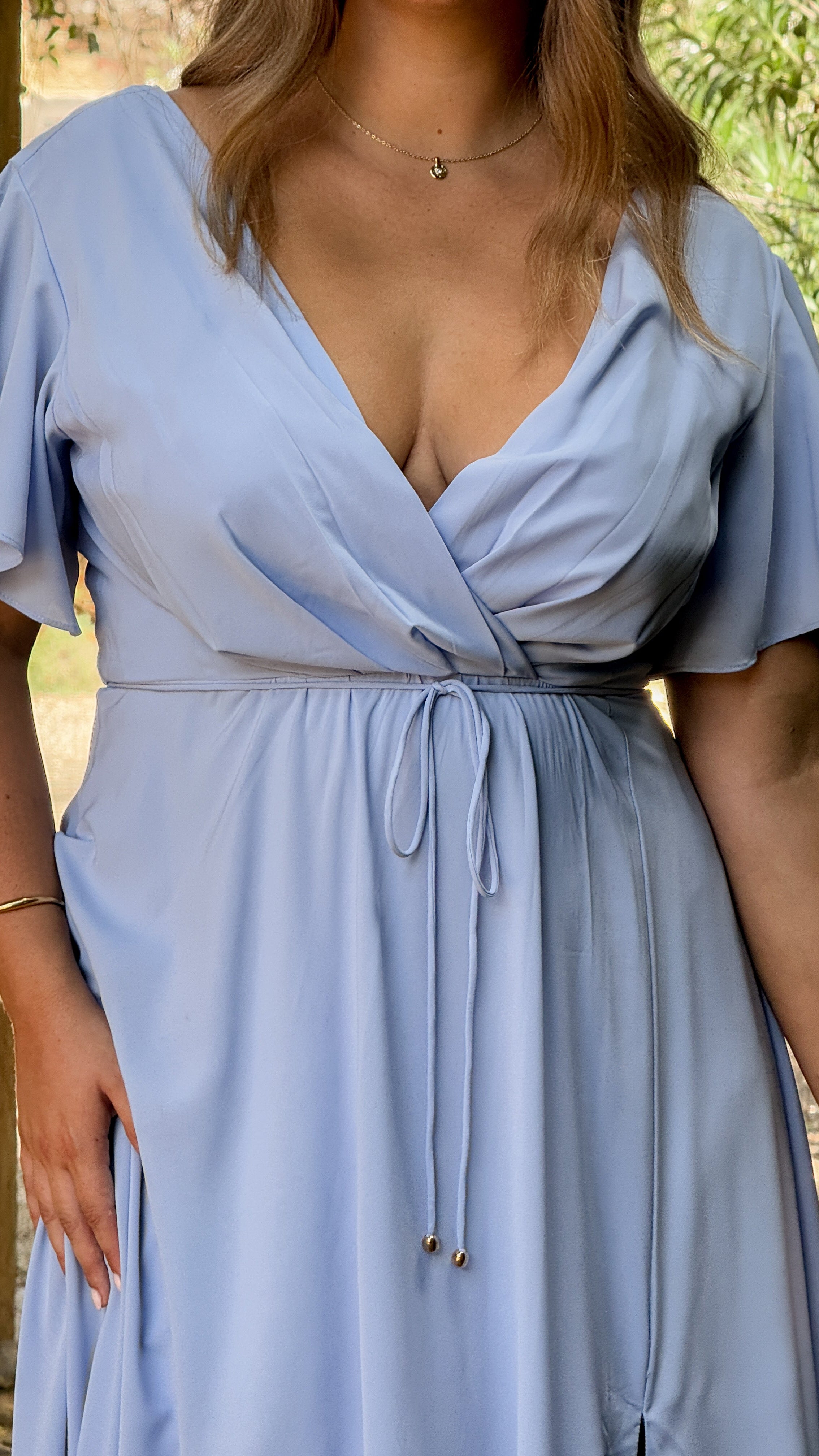 Charlize Maxi Dress for Women - Flowy Long Summer Dress in Blue | Perfect for Beach, Vacation & Casual Outings