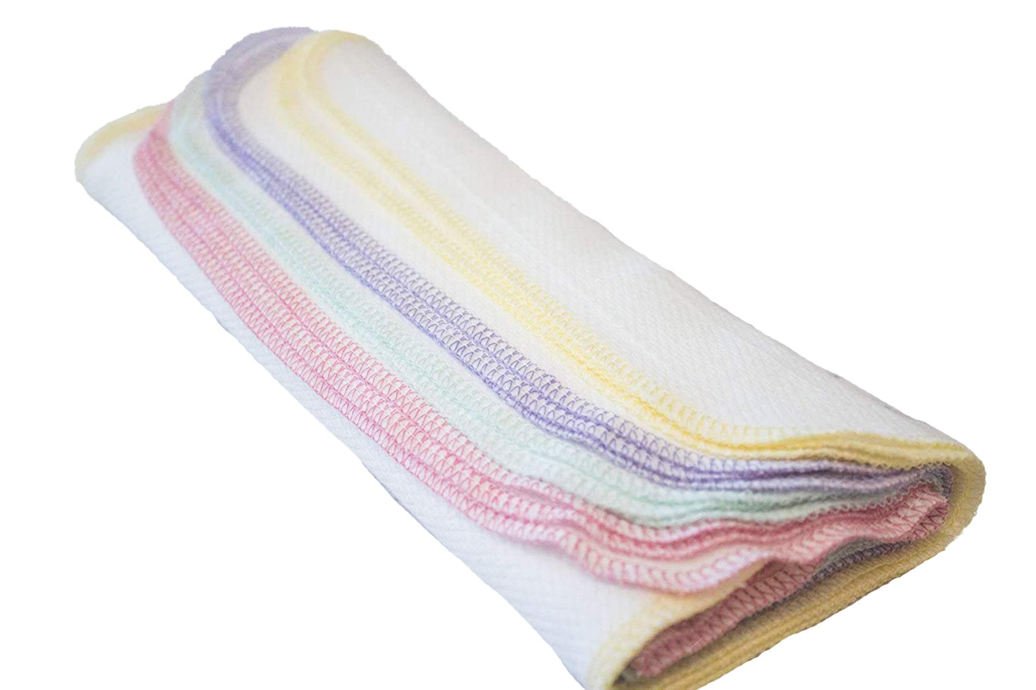 Eco-Friendly Reusable Paper Towels - 12 Pack Spring Color Cotton Kitchen Towels (Bright White) for Sustainable Cleaning & Dish Drying | Perfect for Eco-Conscious Homes & Zero-Waste Living