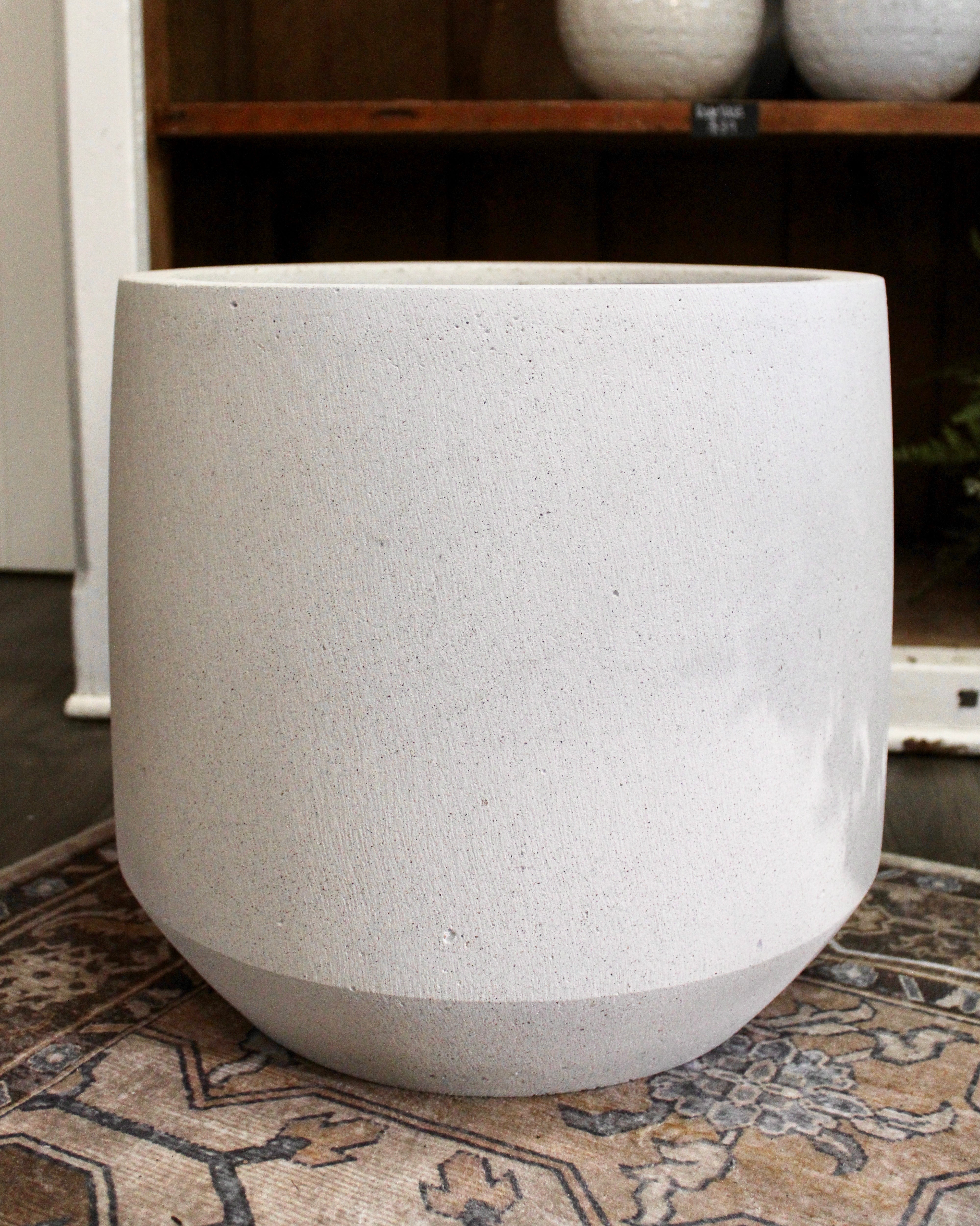 Large White Ficonstone Pot - Elegant Ceramic Planter for Indoor Plants, Succulents & Home Decor | Perfect for Living Room, Office & Garden Decorations