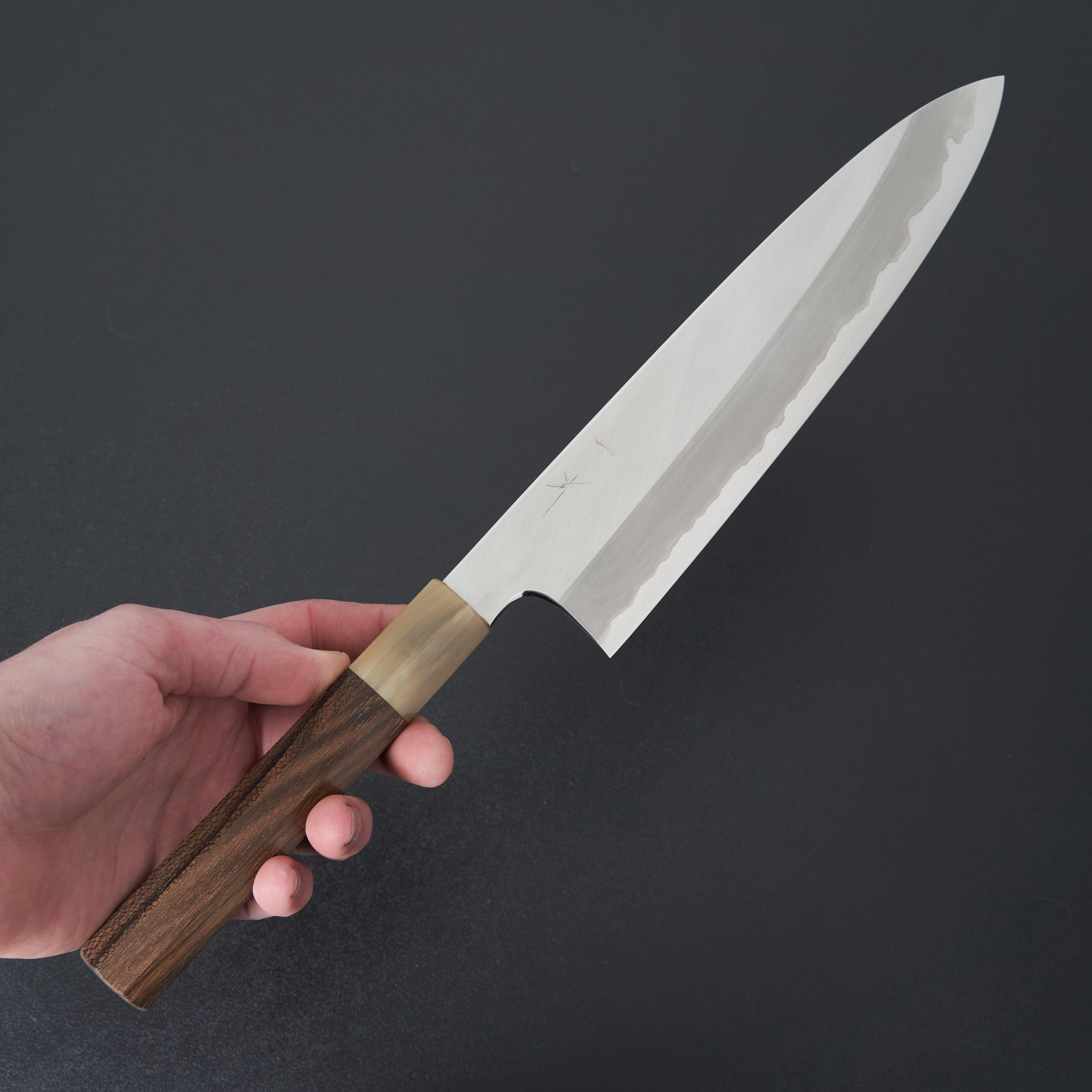 Hitohira Togashi White #1 Stainless Clad Gyuto 240mm Japanese Chef Knife - Premium Ziricote Wood Handle - Professional Kitchen Knife for Slicing, Dicing & Meat Cutting