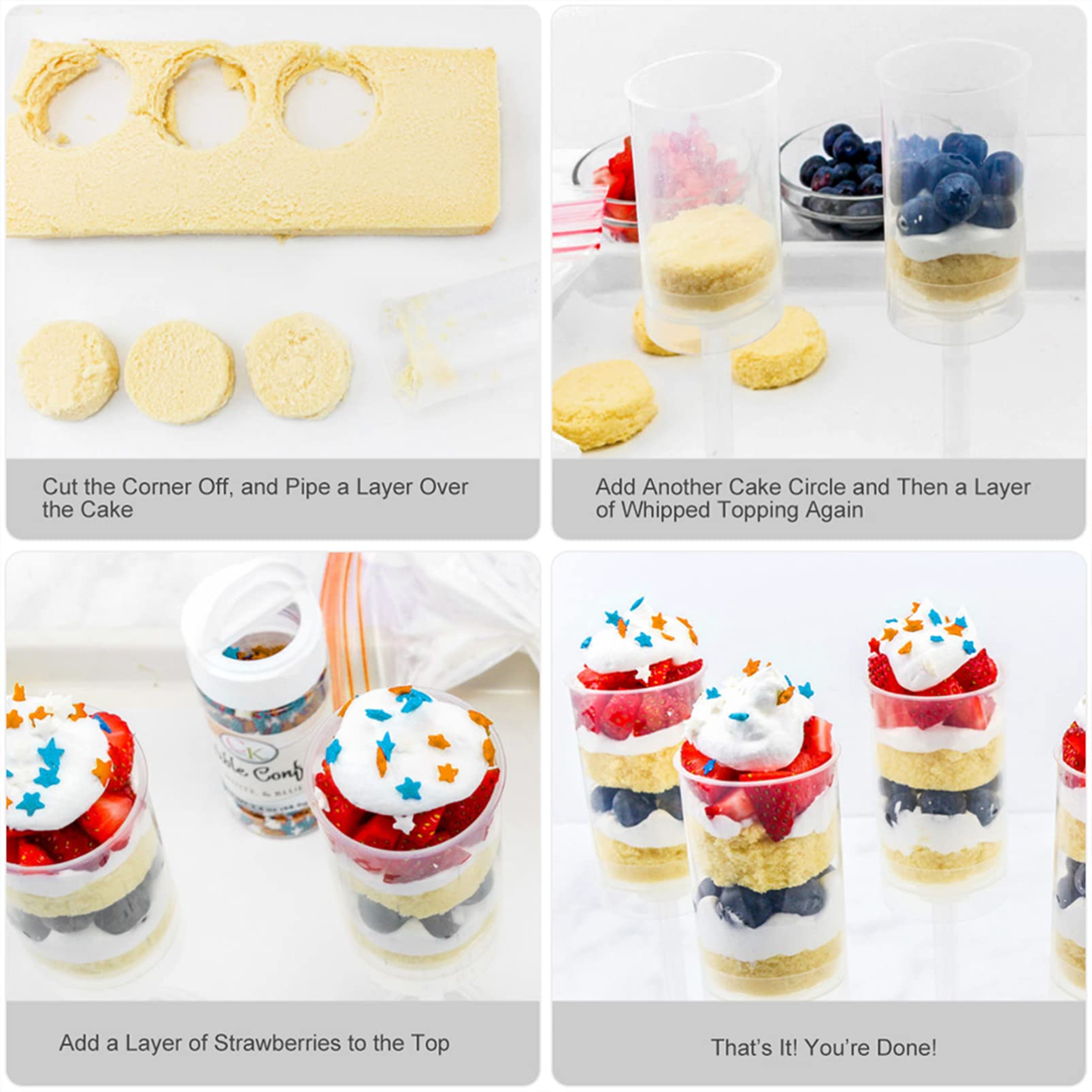 UPKOCH 30-Pack Clear Plastic Cupcake Containers with Lids - Round Push Up Cake Shooter for Cake Pops, Desserts & Freezer Treats - Perfect for Parties, Baking & Food Storage