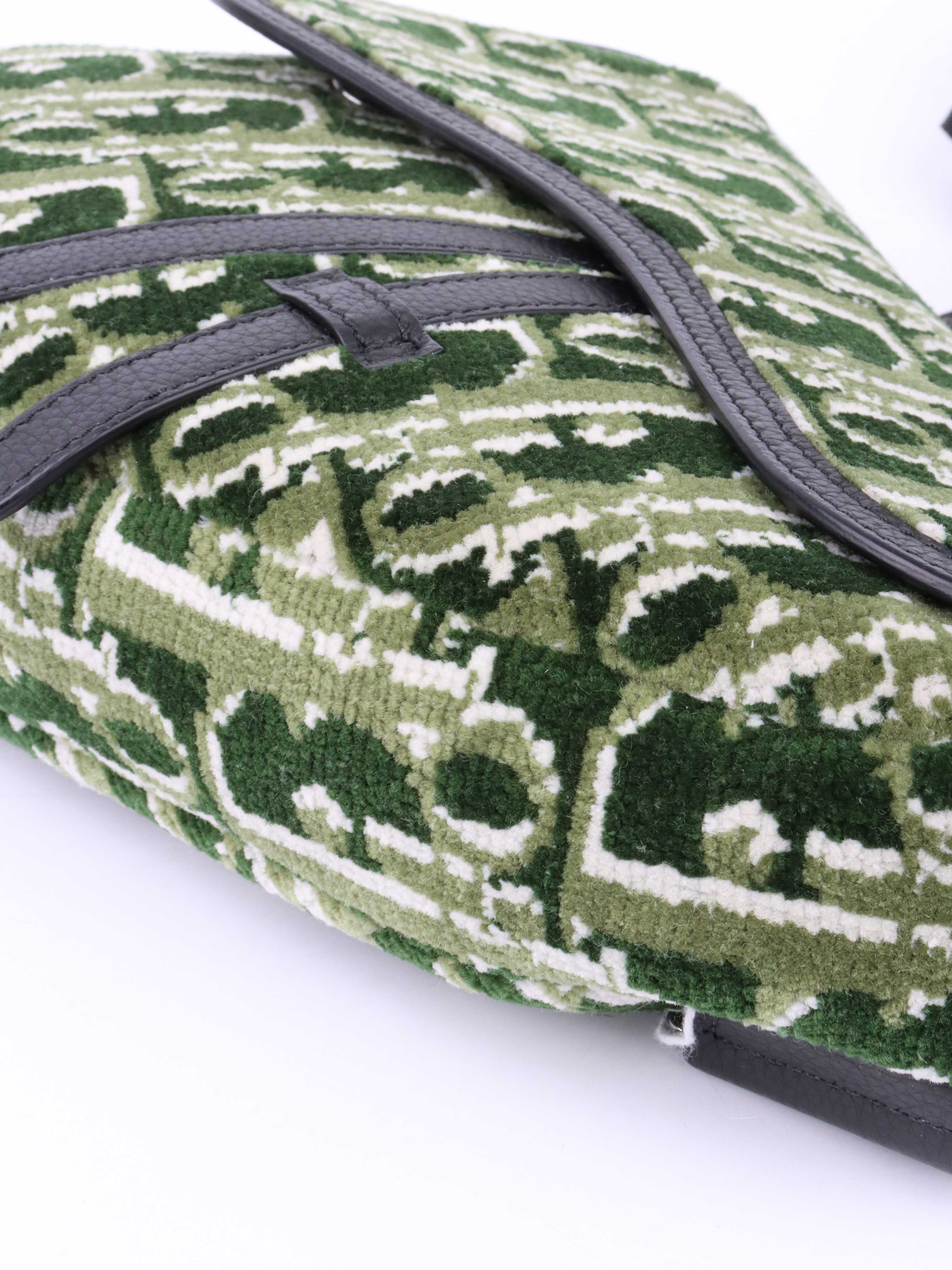 Dior Green Wool Saddle Bag - Luxury Designer Handbag for Women | Perfect for Work, Travel & Evening Events