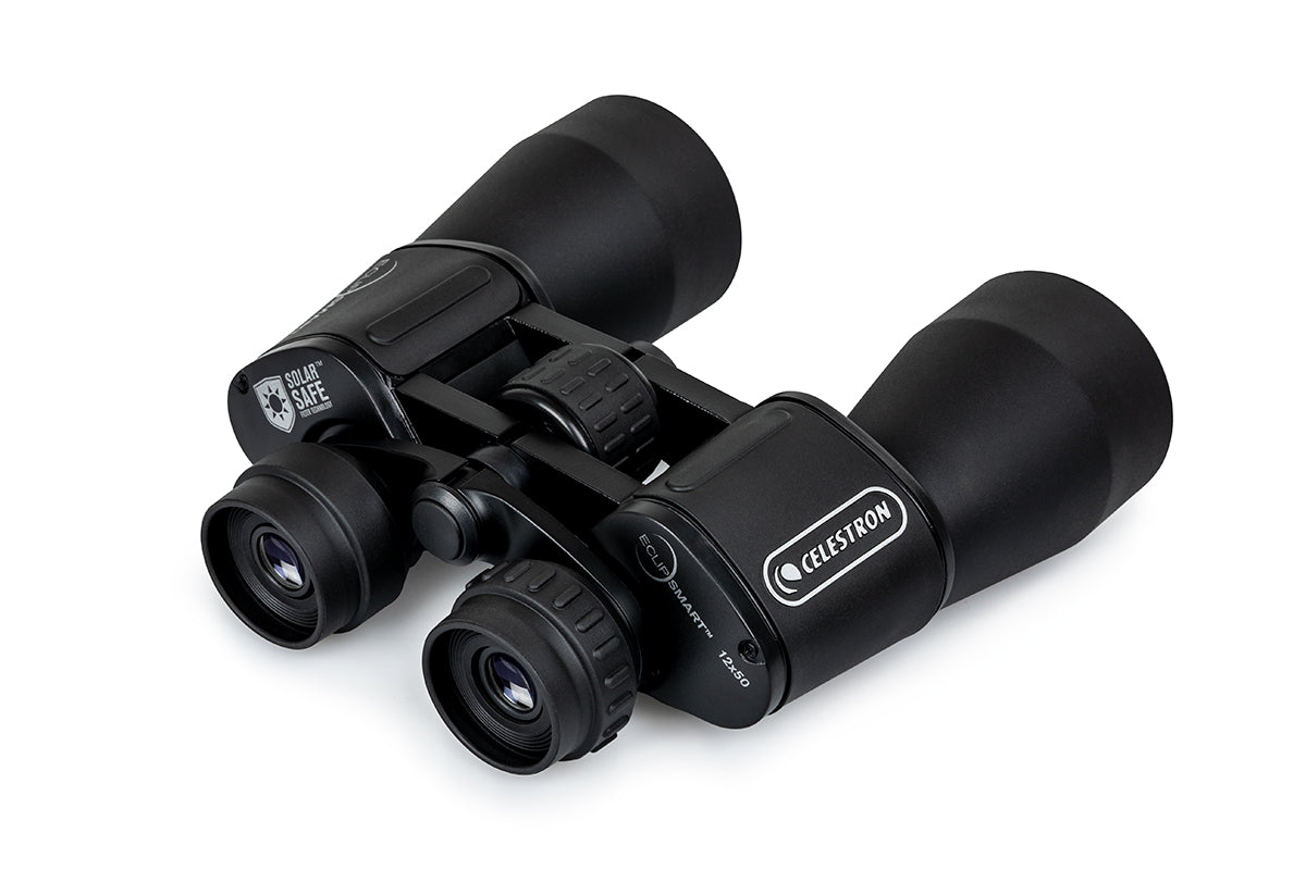 EclipSmart 12X50mm Porro Prism Solar Binoculars - Used Astronomy Gear for Solar Eclipse Viewing, Bird Watching & Outdoor Adventures