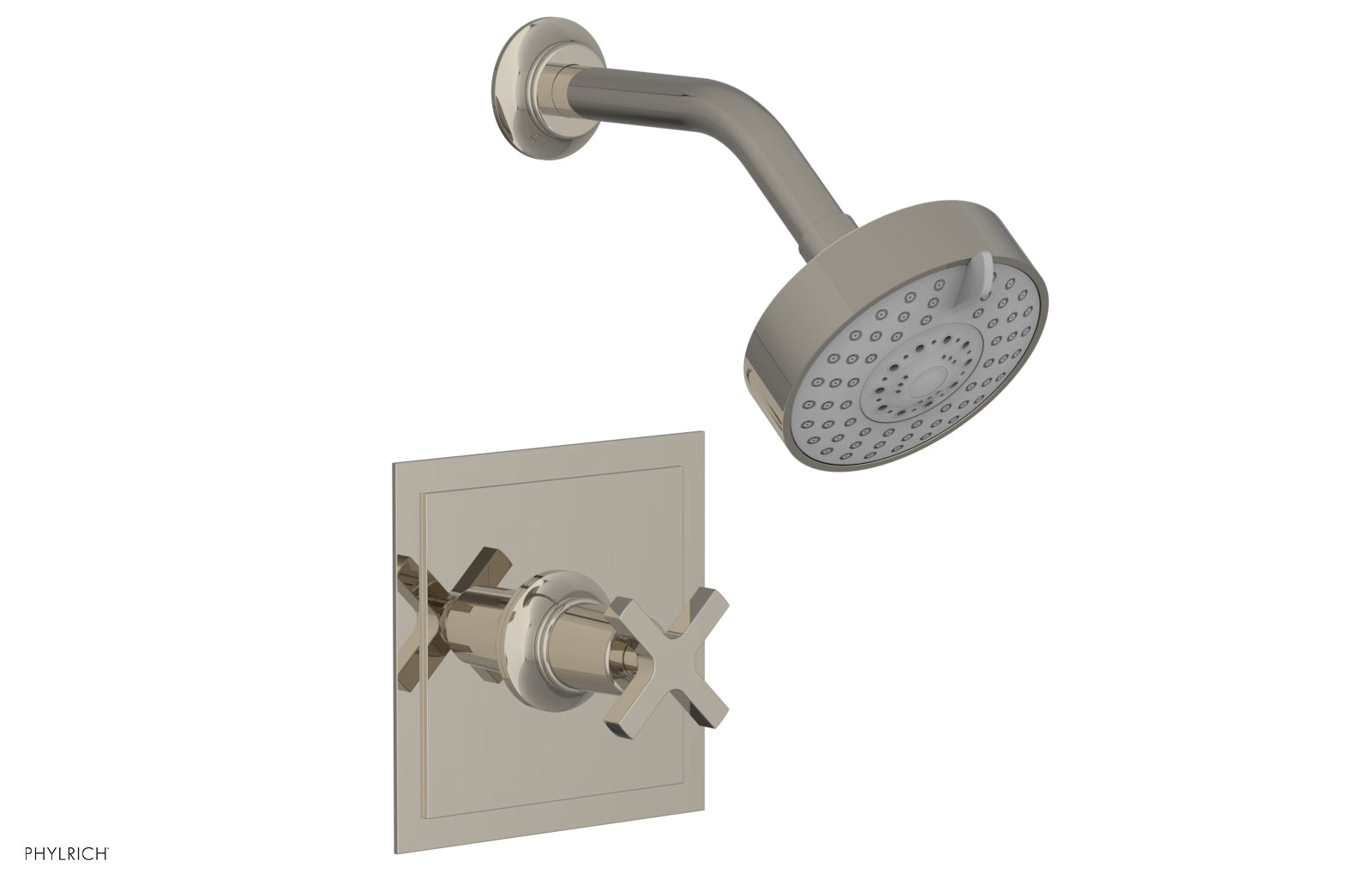 HEX MODERN Pressure Balance Shower Set - Cross Handle 501 21 - Bathroom Faucet for Modern Home & Spa Experience