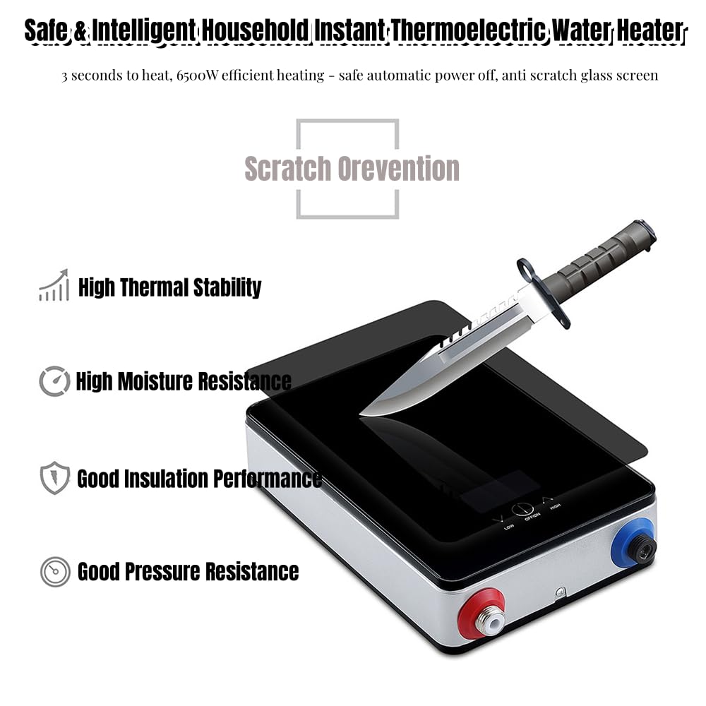6500W Instant Electric Tankless Water Heater - 220V Digital On-Demand Hot Water System for Shower, Bathroom & Dorm - Fast 3-Second Heating, Energy Efficient, Space Saving Design - Perfect for Homes, Apartments & Small Spaces
