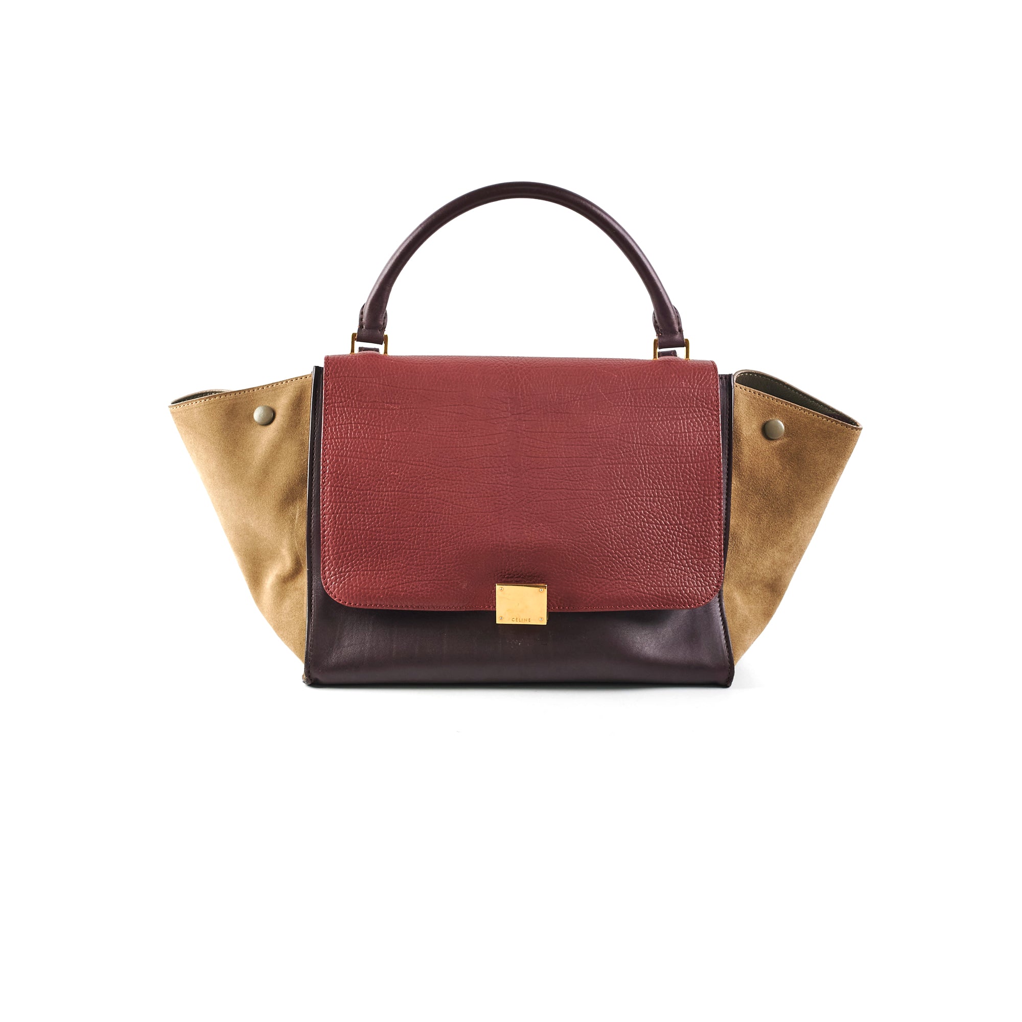 Celine Trapeze Medium Leather Handbag for Women - Luxury Designer Crossbody & Shoulder Bag for Work, Travel & Everyday Use