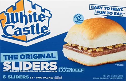 White Castle Hamburgers with Grilled Onions on Signature Bun - 13g Protein per Serving - 100% Beef - Ready Set Gourmet Donate a Meal Program - 5 Pack (9.5 oz Each) - Perfect for Quick Lunches, Game Nights & Family Dinners