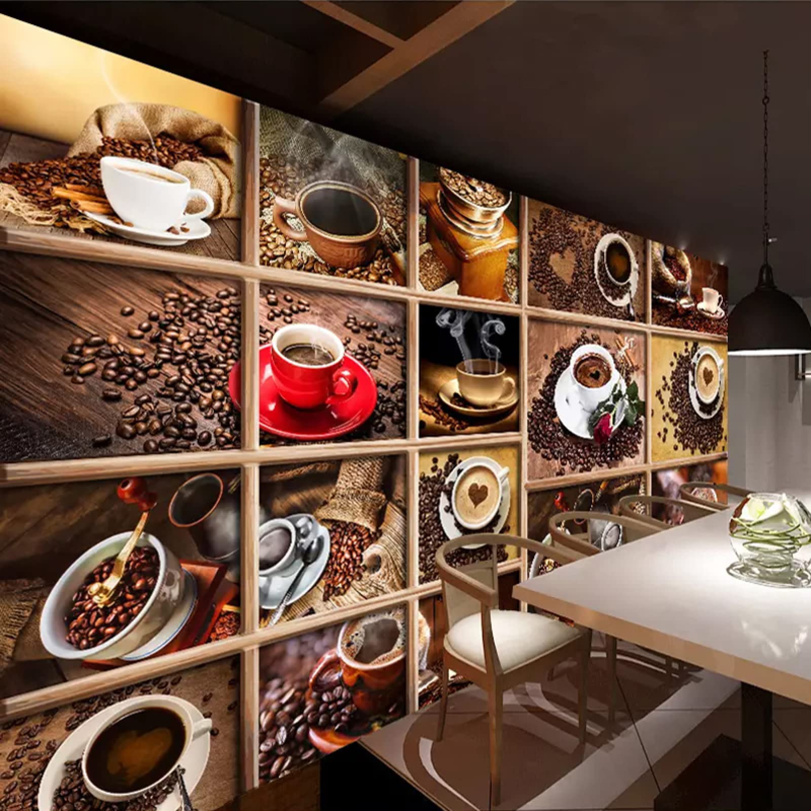 3D Coffee Wallpaper Mural - Removable Food-Themed Wall Decor for Bedroom & Living Room - High-Resolution Photo Print (138x96 Inch) - Perfect for Teens, Boys & Girls Rooms - Ideal for Coffee Shops, Cafés & Home Offices