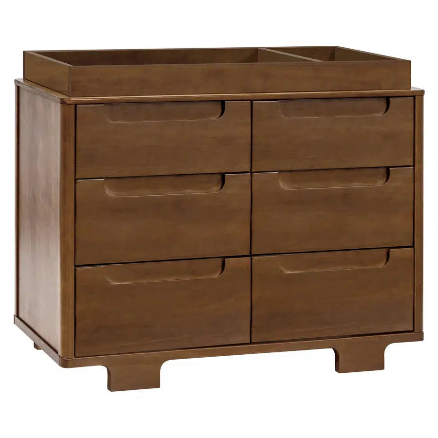 Babyletto Yuzu 6-Drawer Changing Table Dresser in Natural Walnut - Perfect Nursery Storage for Diapers & Baby Clothes