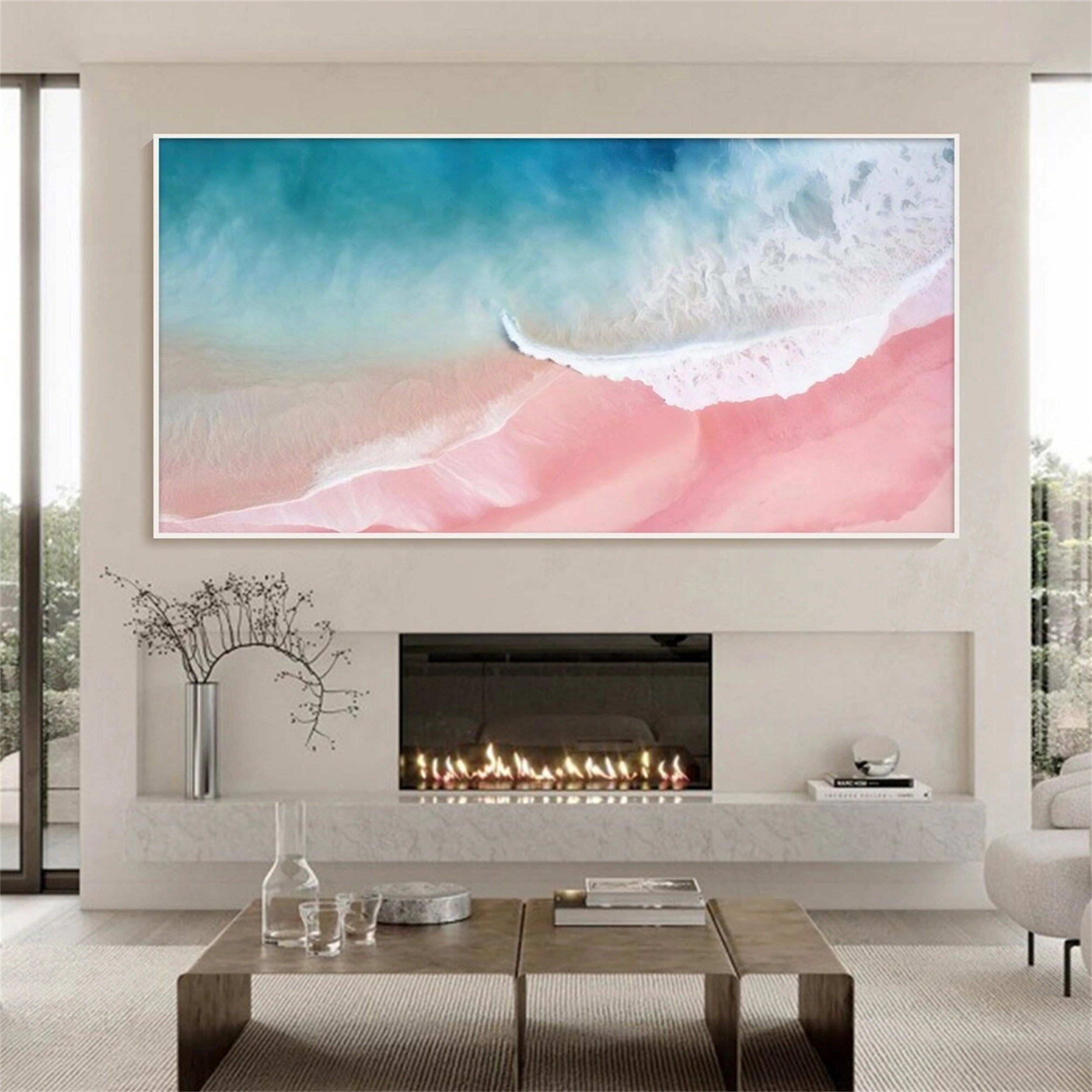 Ocean and Sky Painting #OS 064 - Handmade Seascape Wall Art for Home & Office Decor - Perfect for Living Room, Bedroom, or Beach House