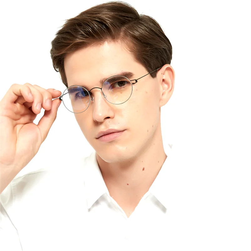 Aimee Unisex Full Rim Oval Screwless Titanium Eyeglasses Frame 13418 - Lightweight & Durable for Reading, Work, and Everyday Wear