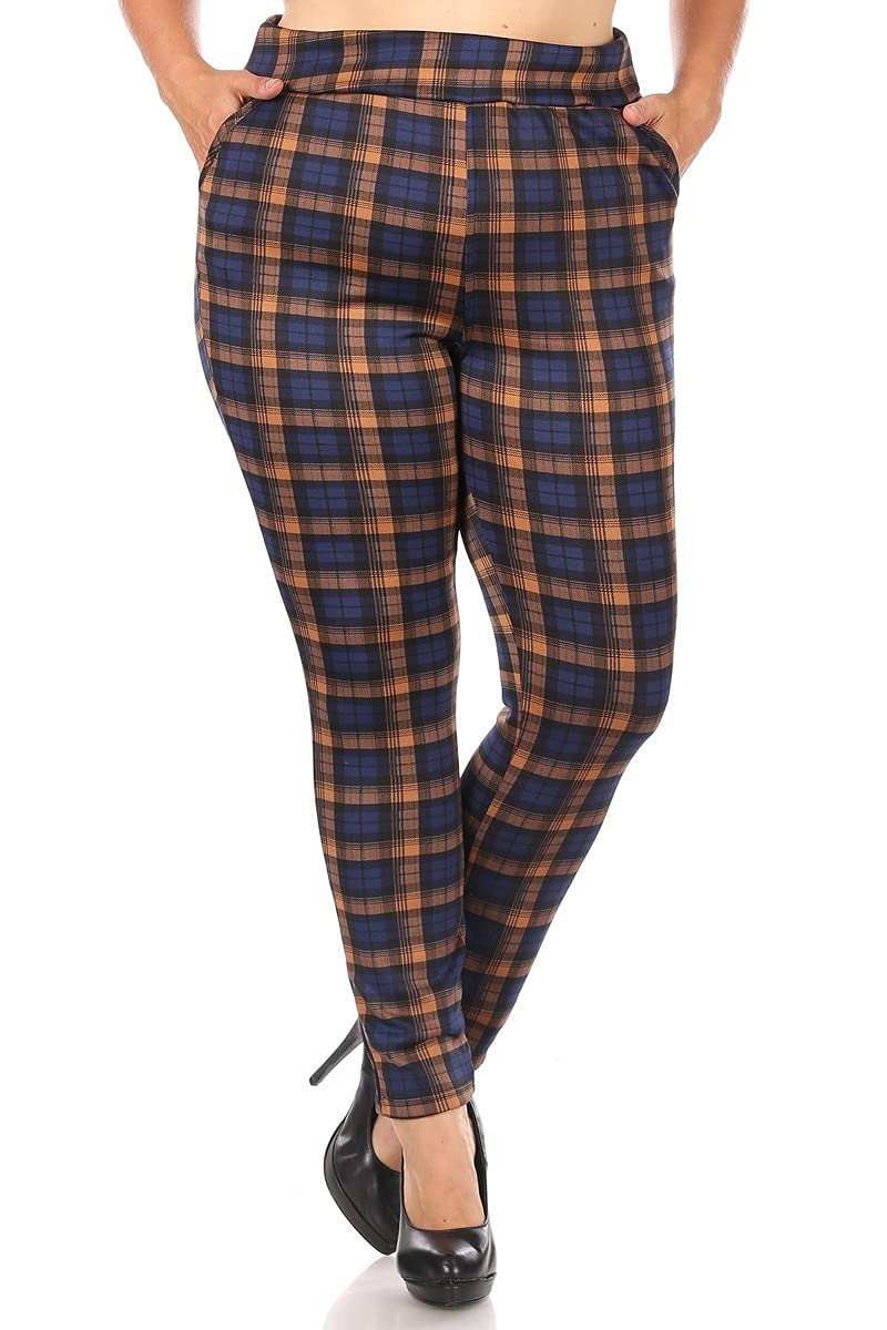 ShoSho Women's Plus Size Skinny Pants - High Waisted Slim Fit Stretch Trousers, Pull-On Jeggings & Leggings for Work, Office & Casual Wear