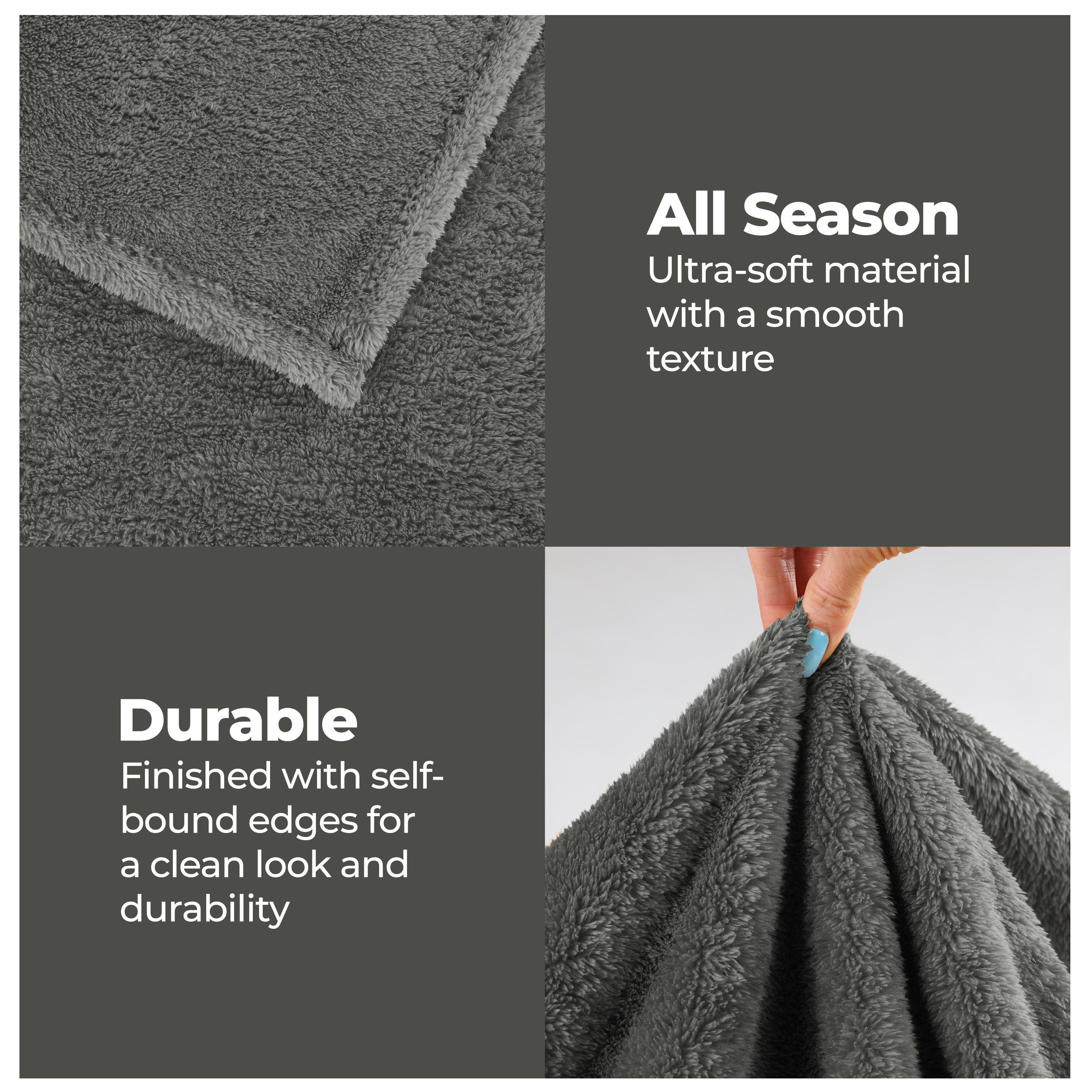 Classic Solid Fleece Plush Medium Weight Fluffy Soft Blanket - Cozy & Warm for Bed, Sofa, Travel & Gifts | Ultra-Soft Throw Blanket for All Seasons